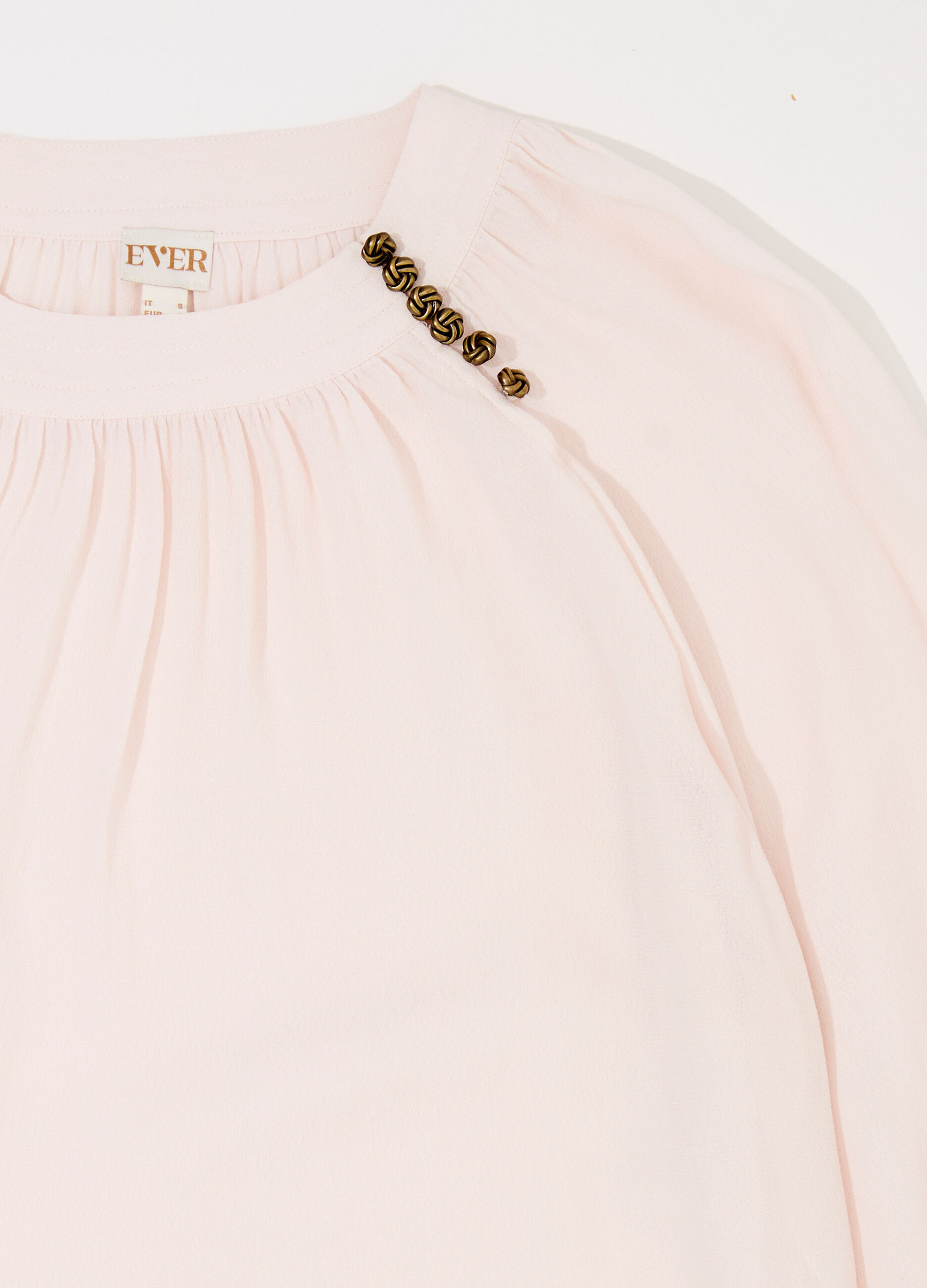 Blusa a pieghe in viscosa crêpe donna_6