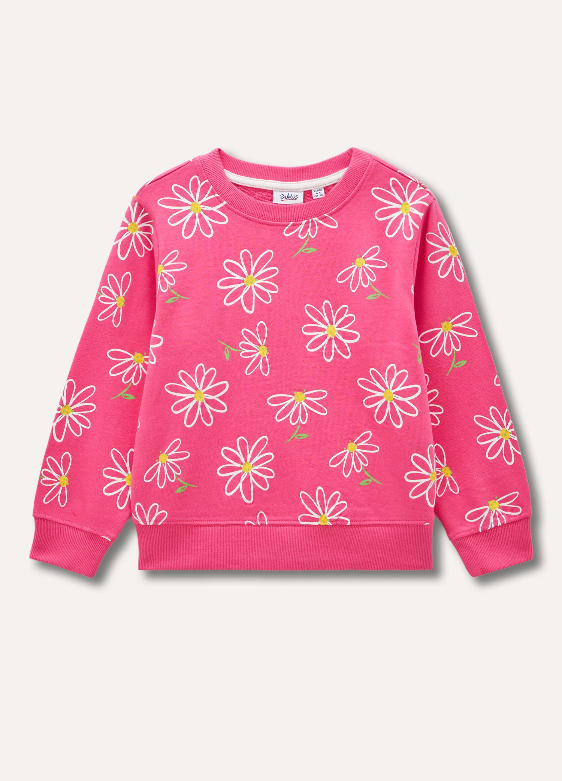 Felpa girocollo in puro cotone bambina_0