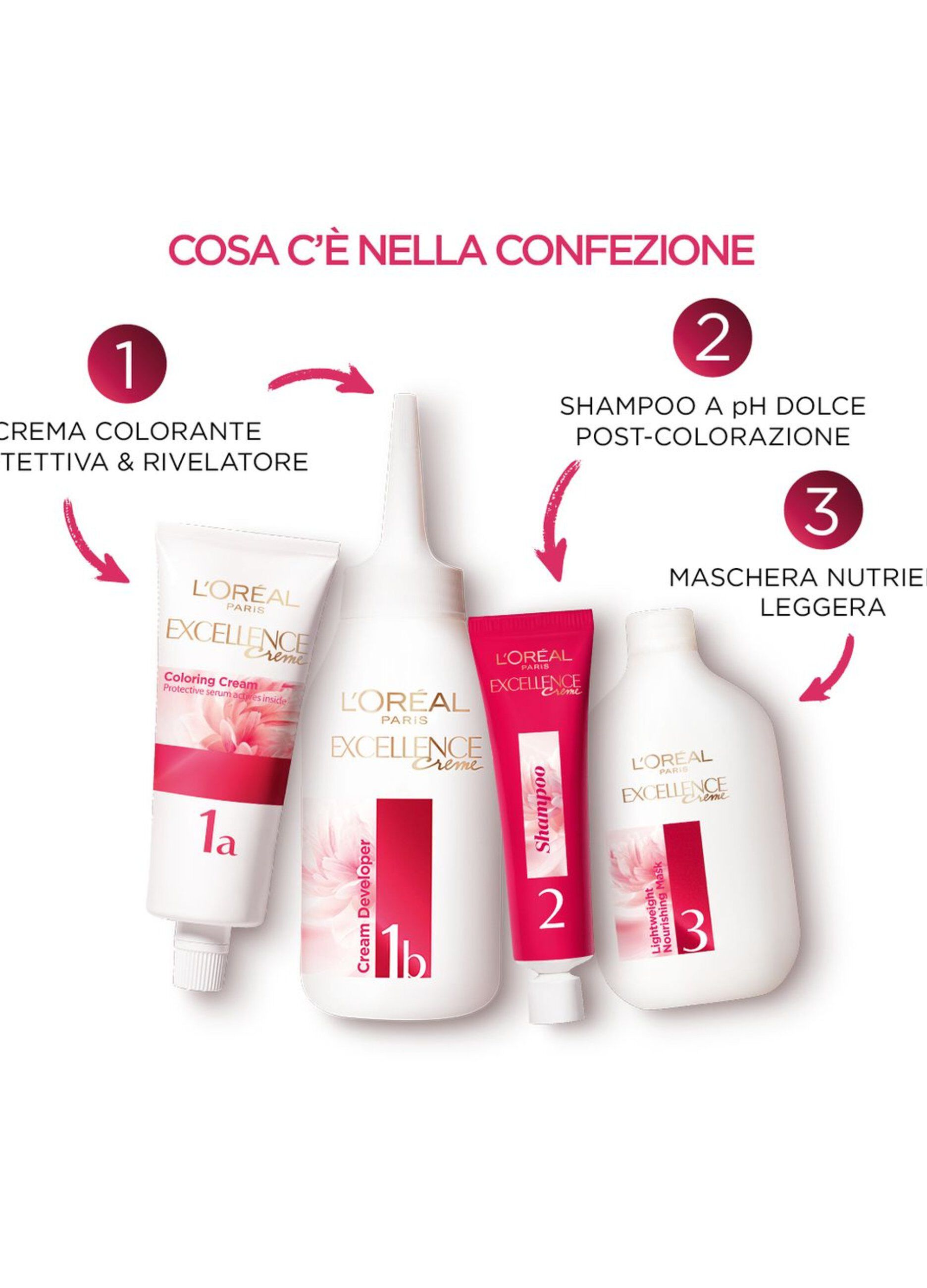 L'Oréal Paris Tinta Capelli Excellence, Copre i capelli bianchi, colore ricco, luminoso e a lunga durata, 4 Castano._2