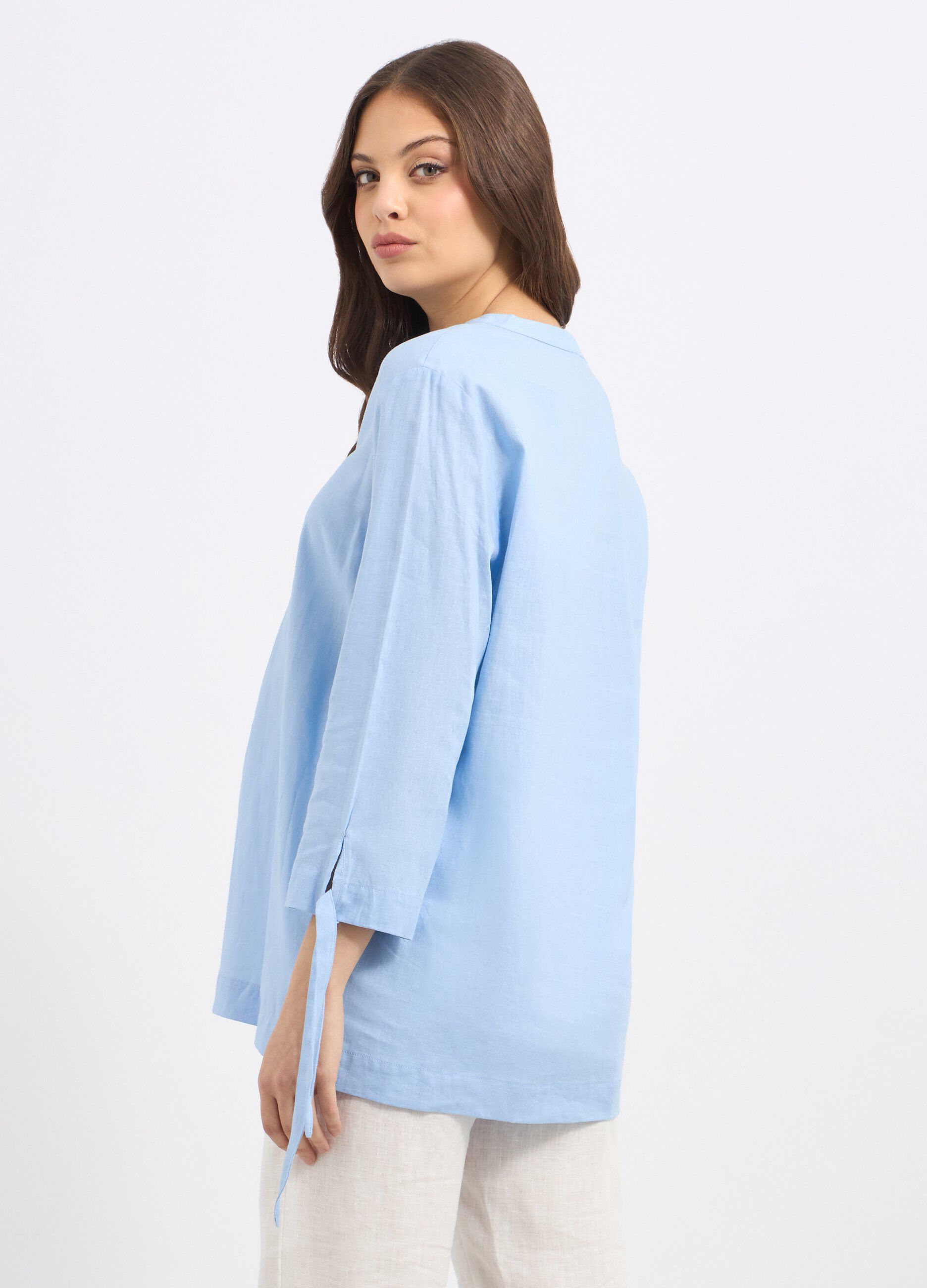 Blusa chambray in misto lino donna_1