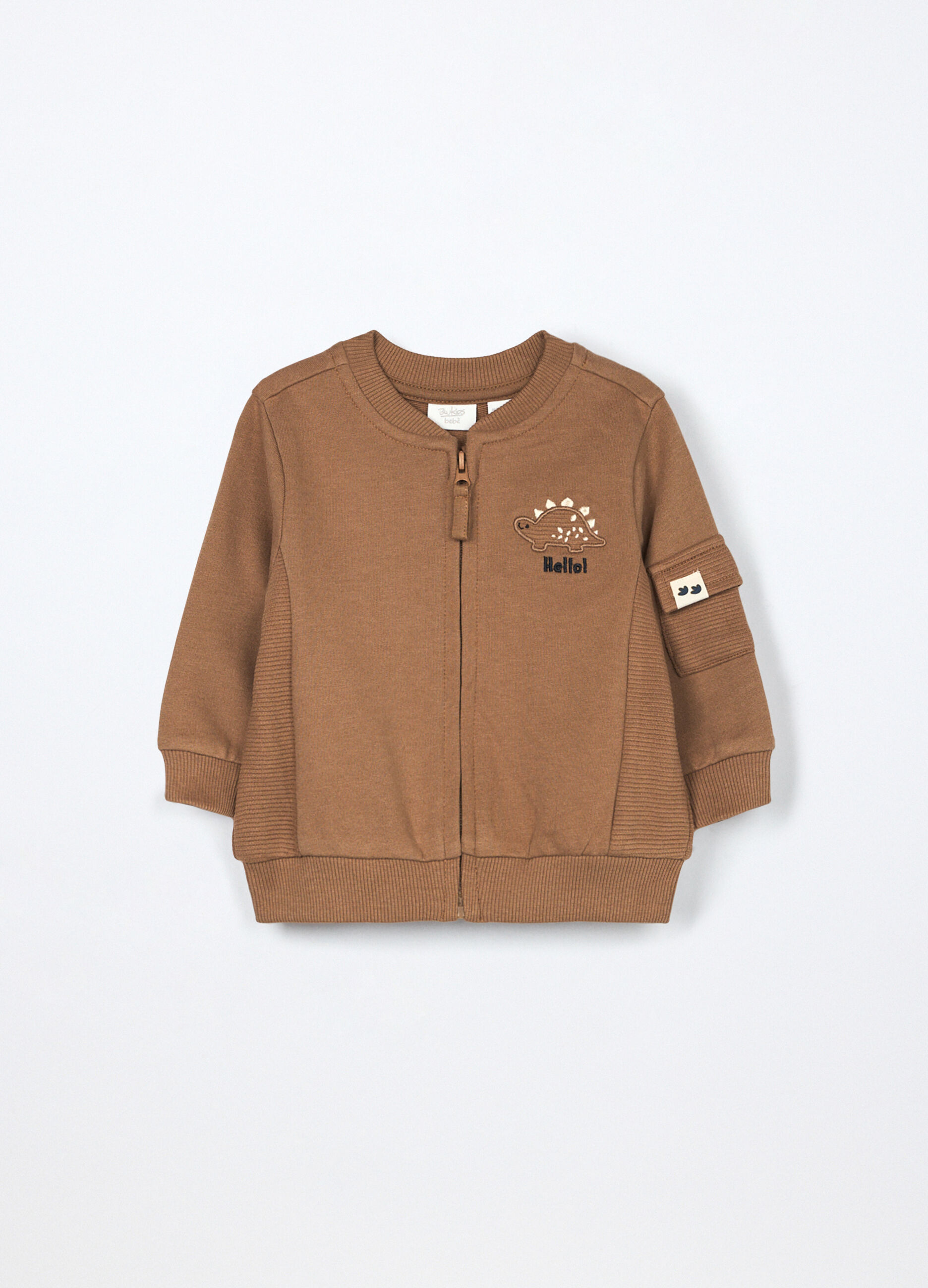 Cardigan in french terry di puro cotone neonato_0