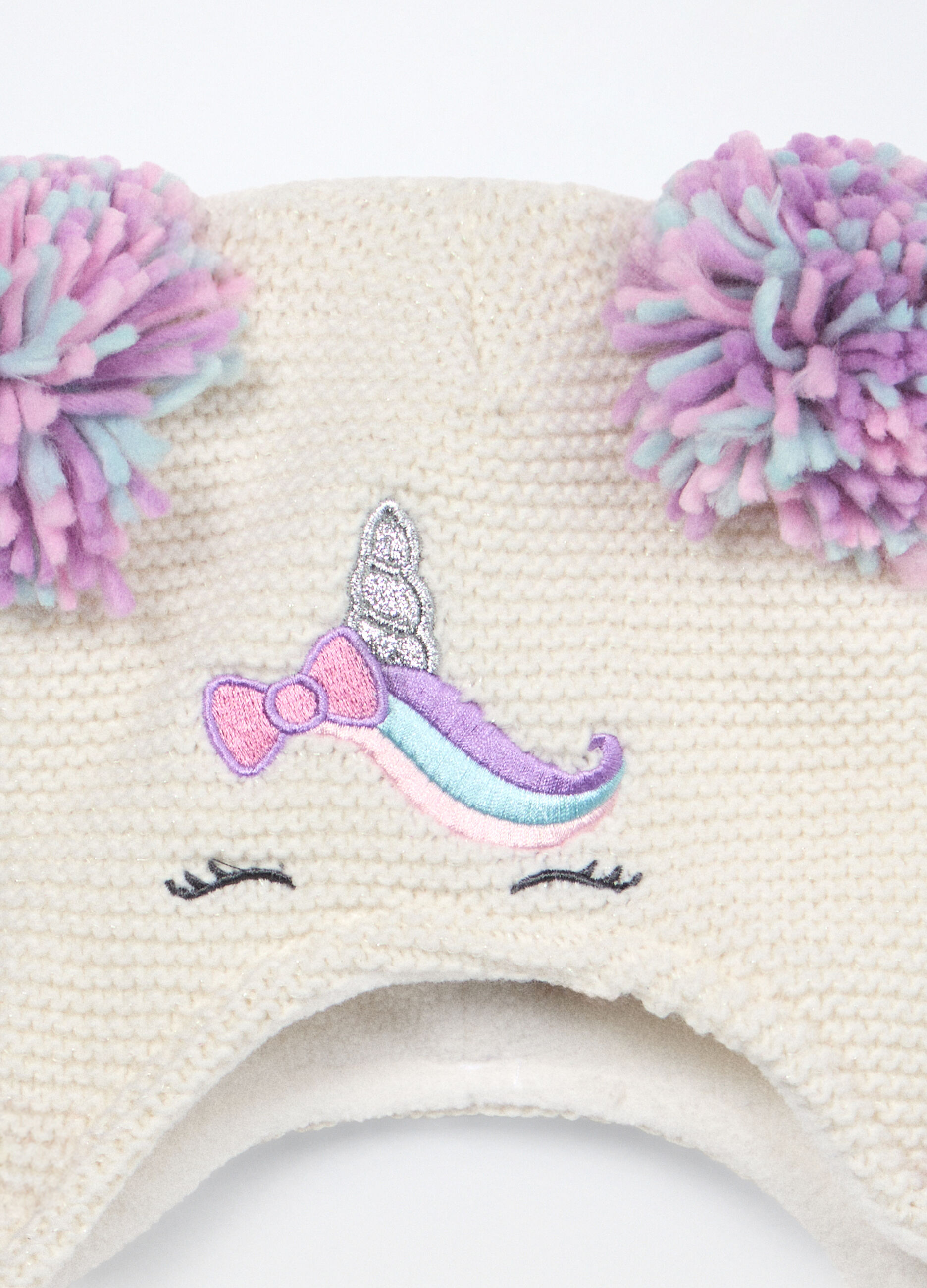 Berretto tricot con ricami neonata_2