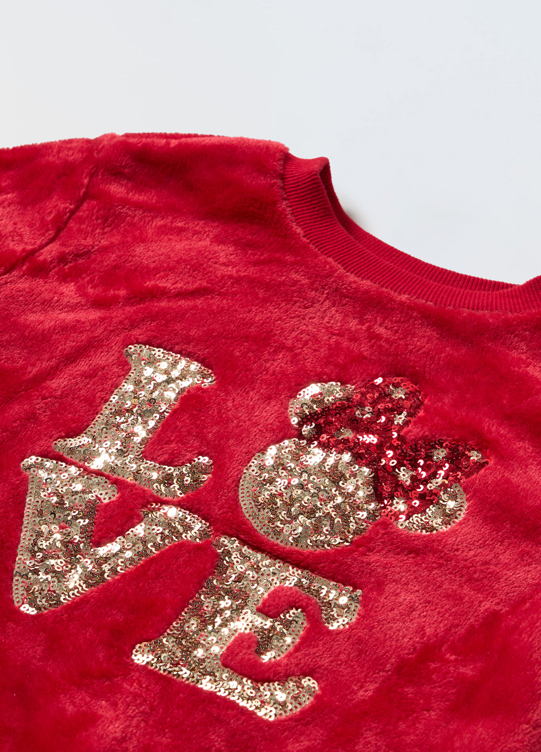 Felpa in pile con paillettes bambina_1