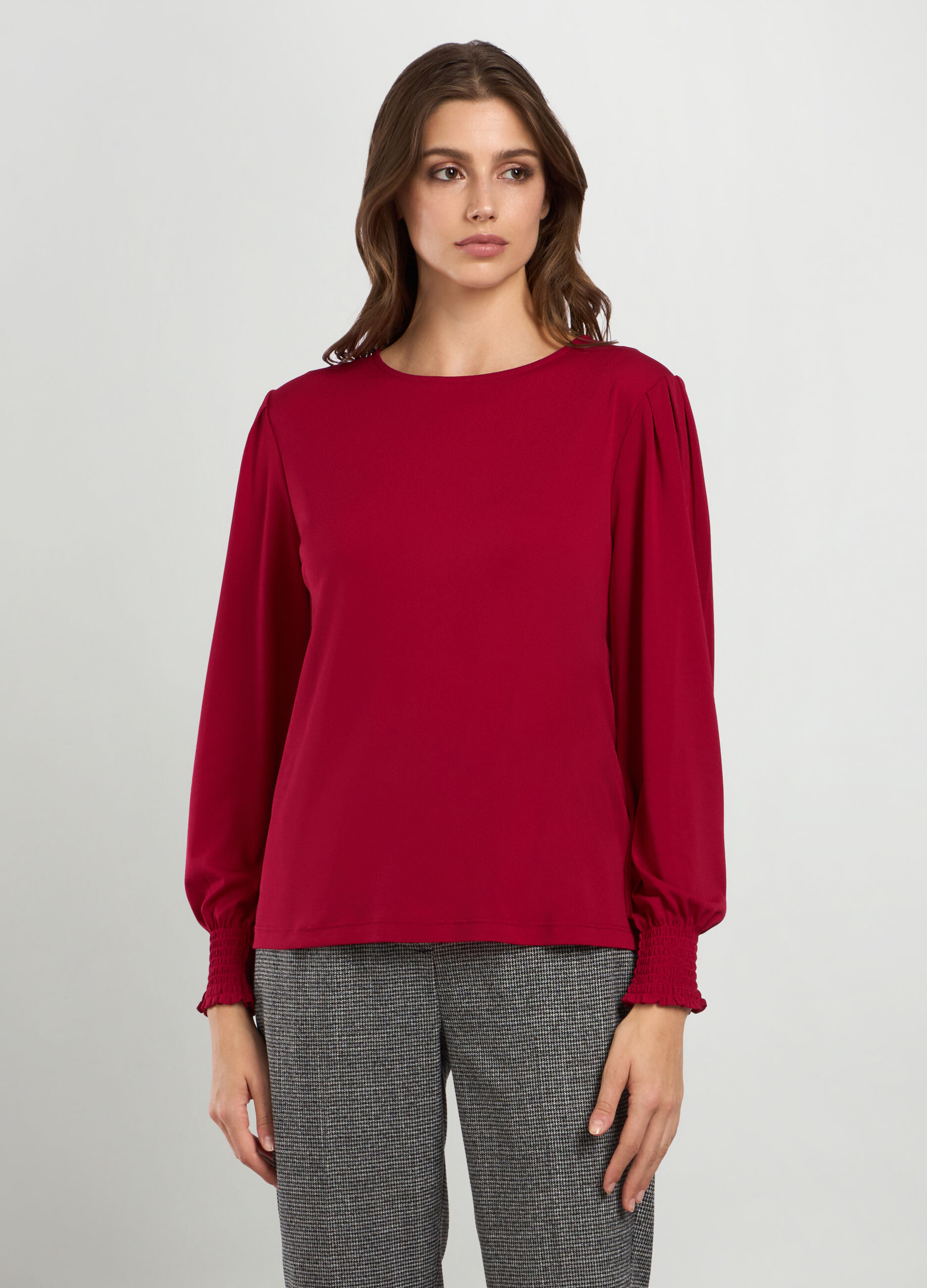 Blusa in tessuto stretch donna_0