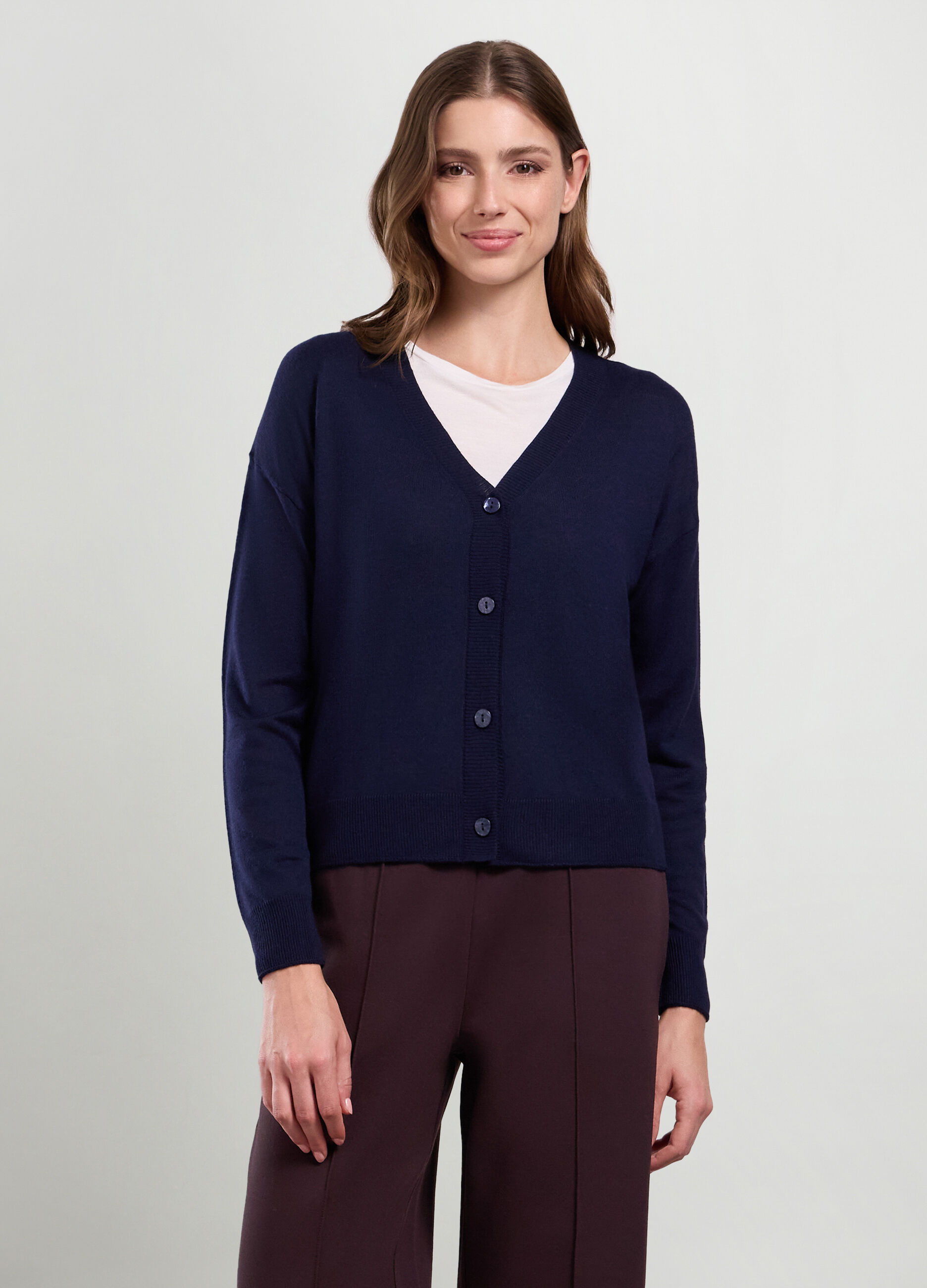 Cardigan tricot misto cashmere donna_0
