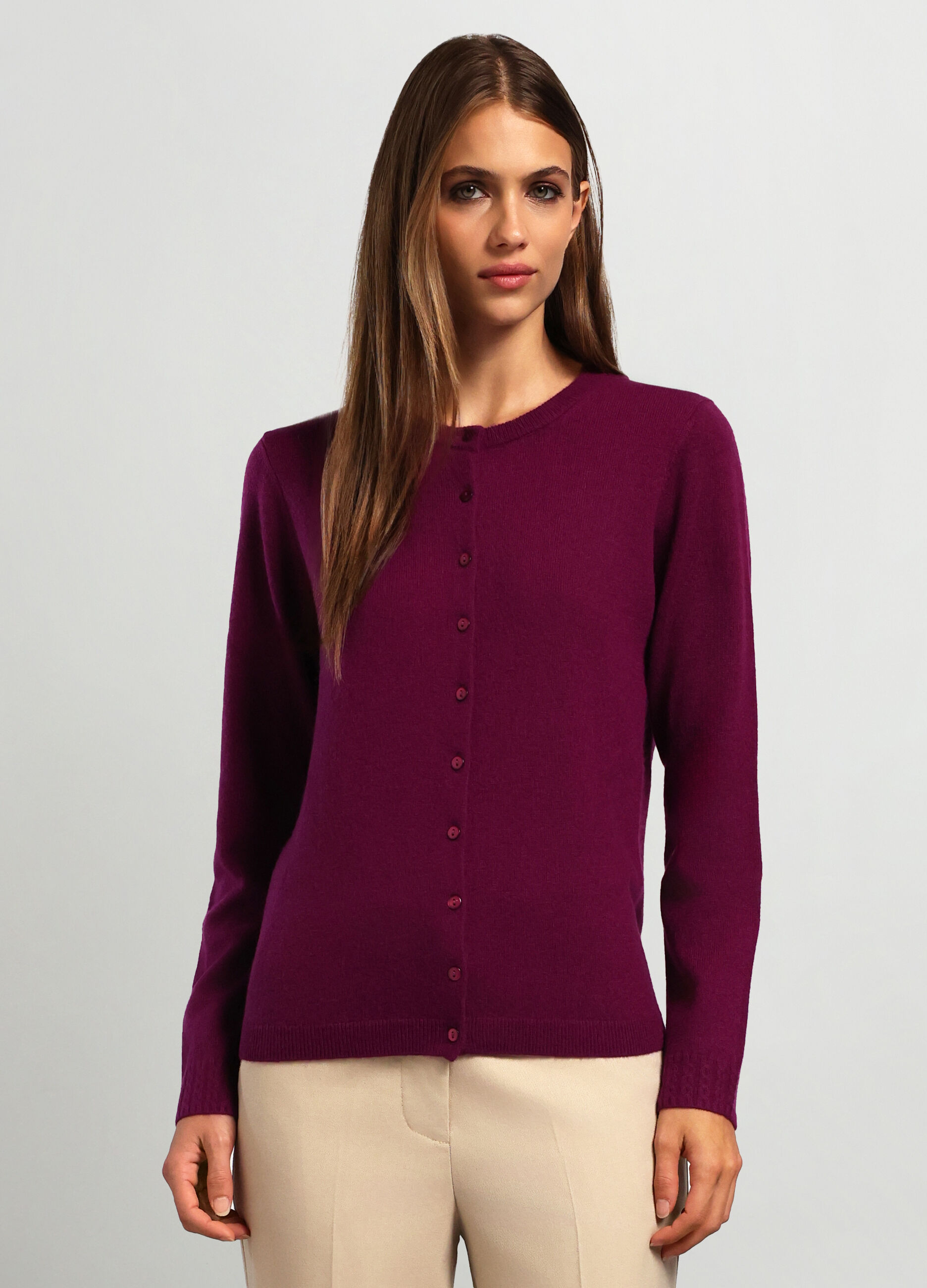 Cardigan tricot in puro cashmere donna_0