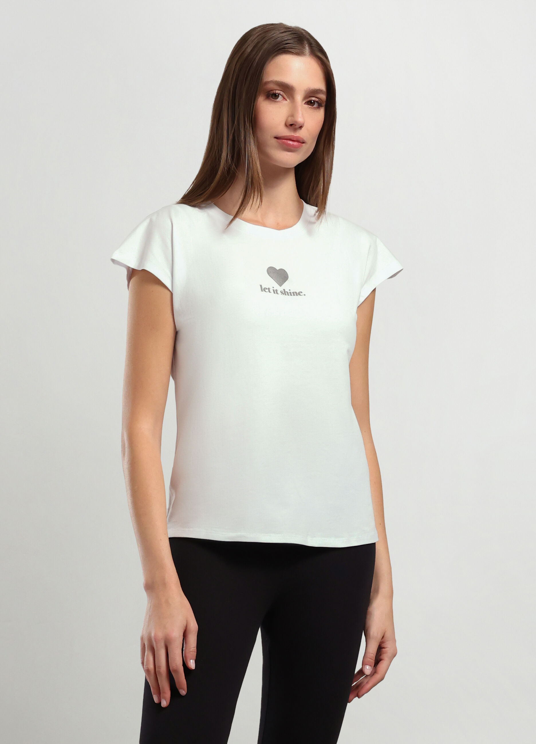 T-shirt in jersey di cotone stretch donna_0