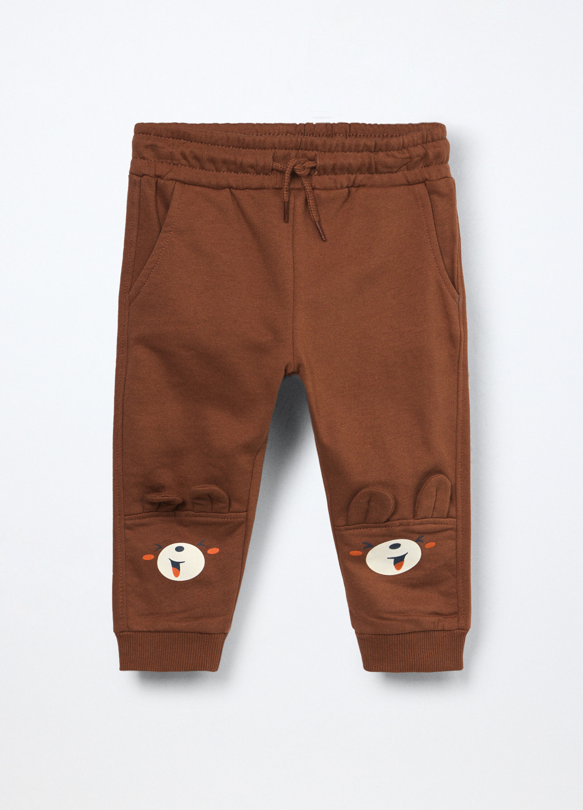 Jogger in puro cotone fleece neonato_0