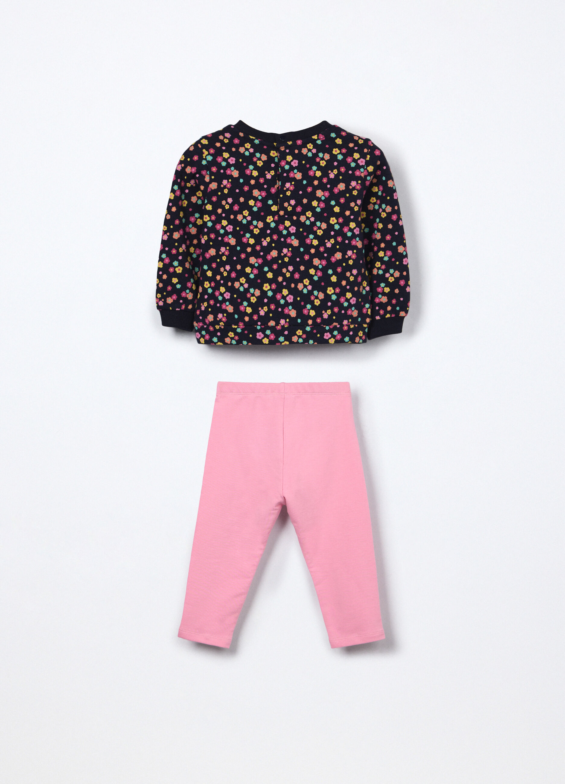 Jogging set in french terry di puro cotone neonata_1