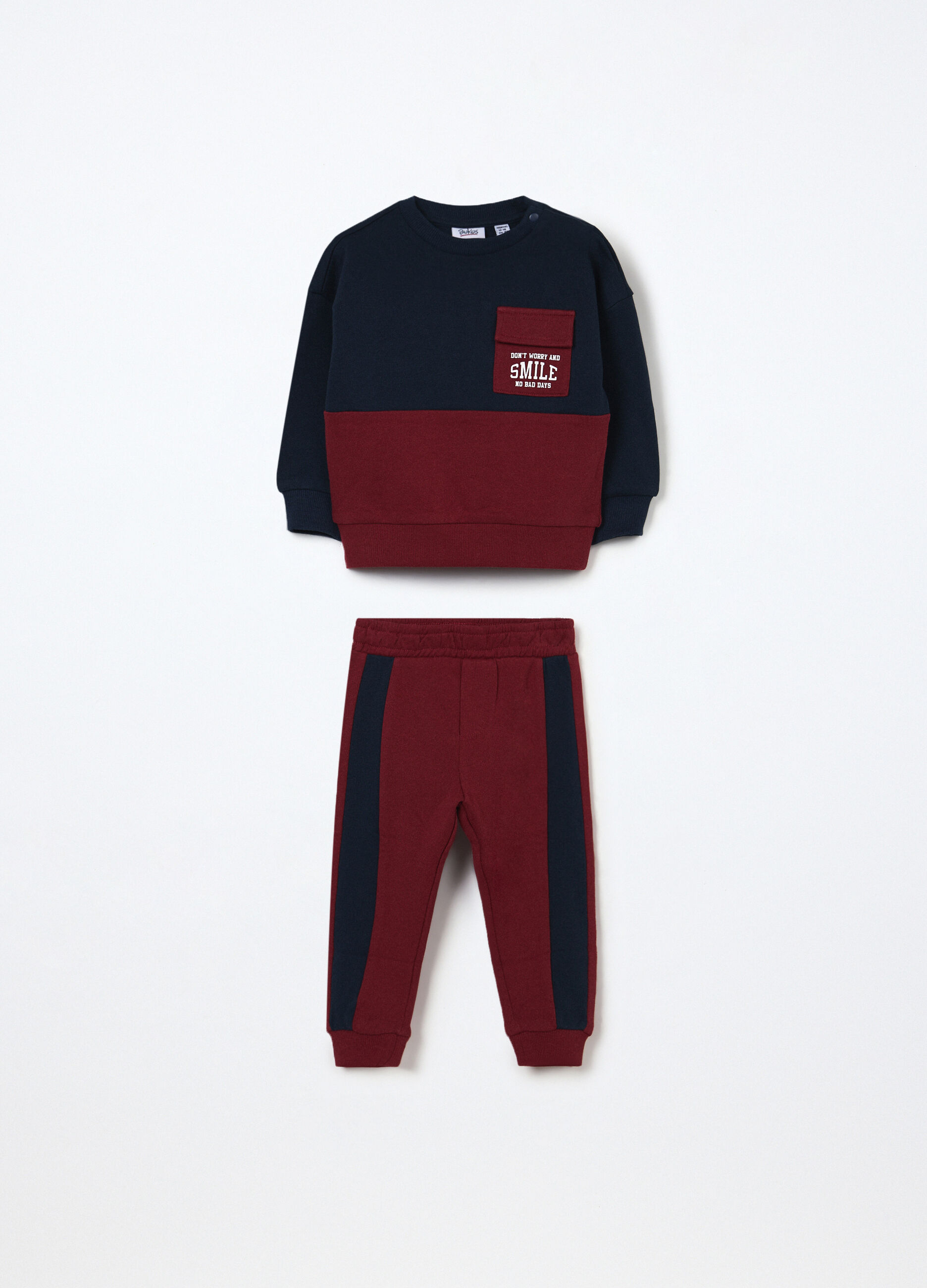 Jogging set in french terry di puro cotone neonato_0