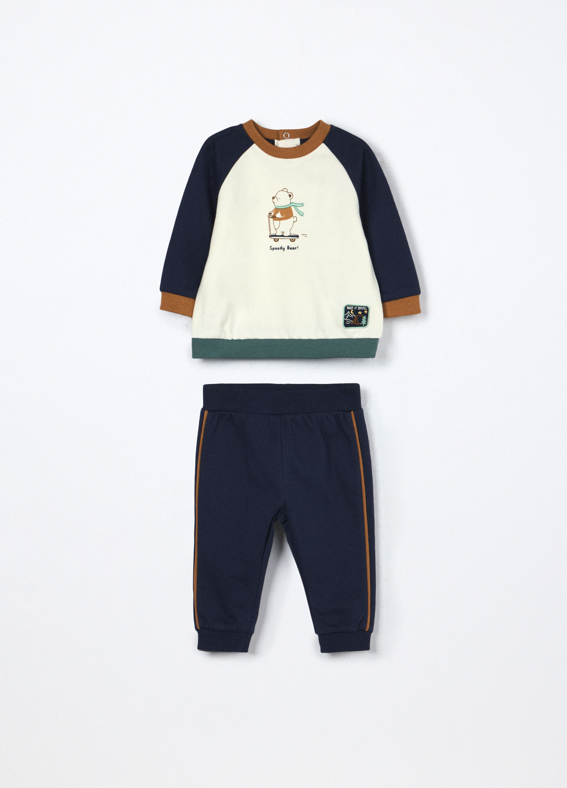 Jogging set in puro cotone fleece neonato_0