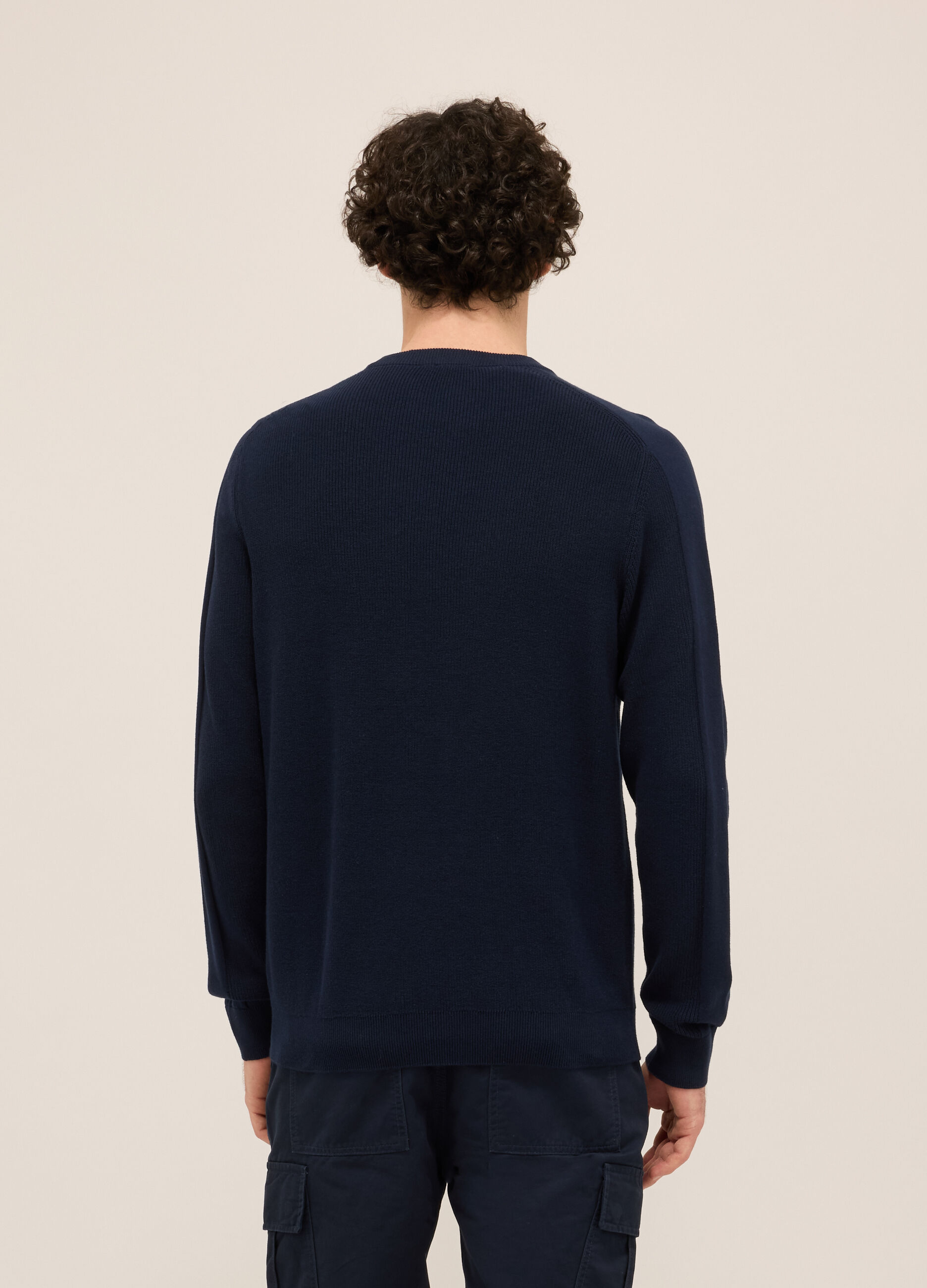 Maglione girocollo in puro cotone uomo_1