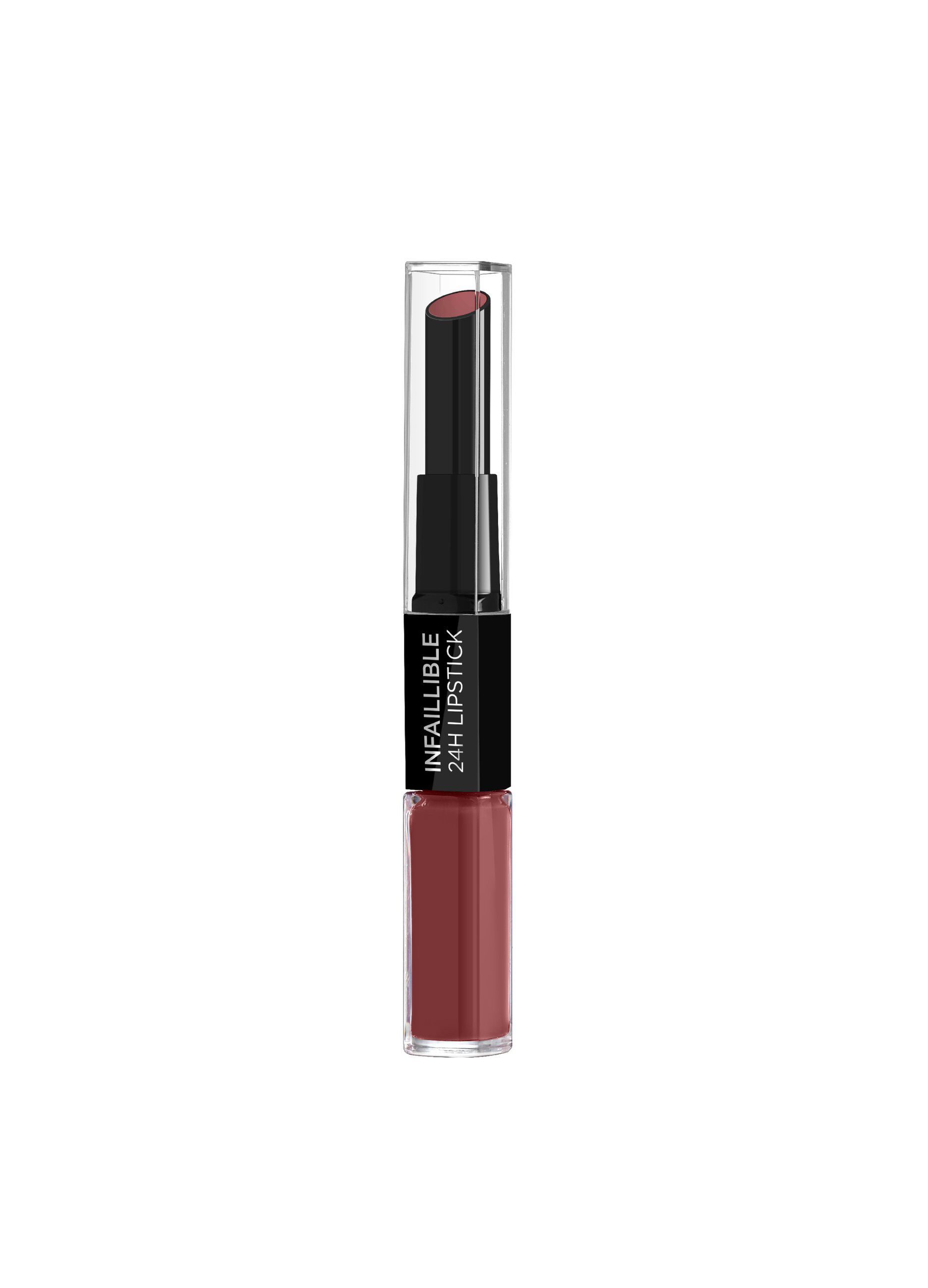 L’Oreal Paris Rossetto 2 Step Infallible 24H, Lunga tenuta e idratazione, Toujours Toffee (801)._0