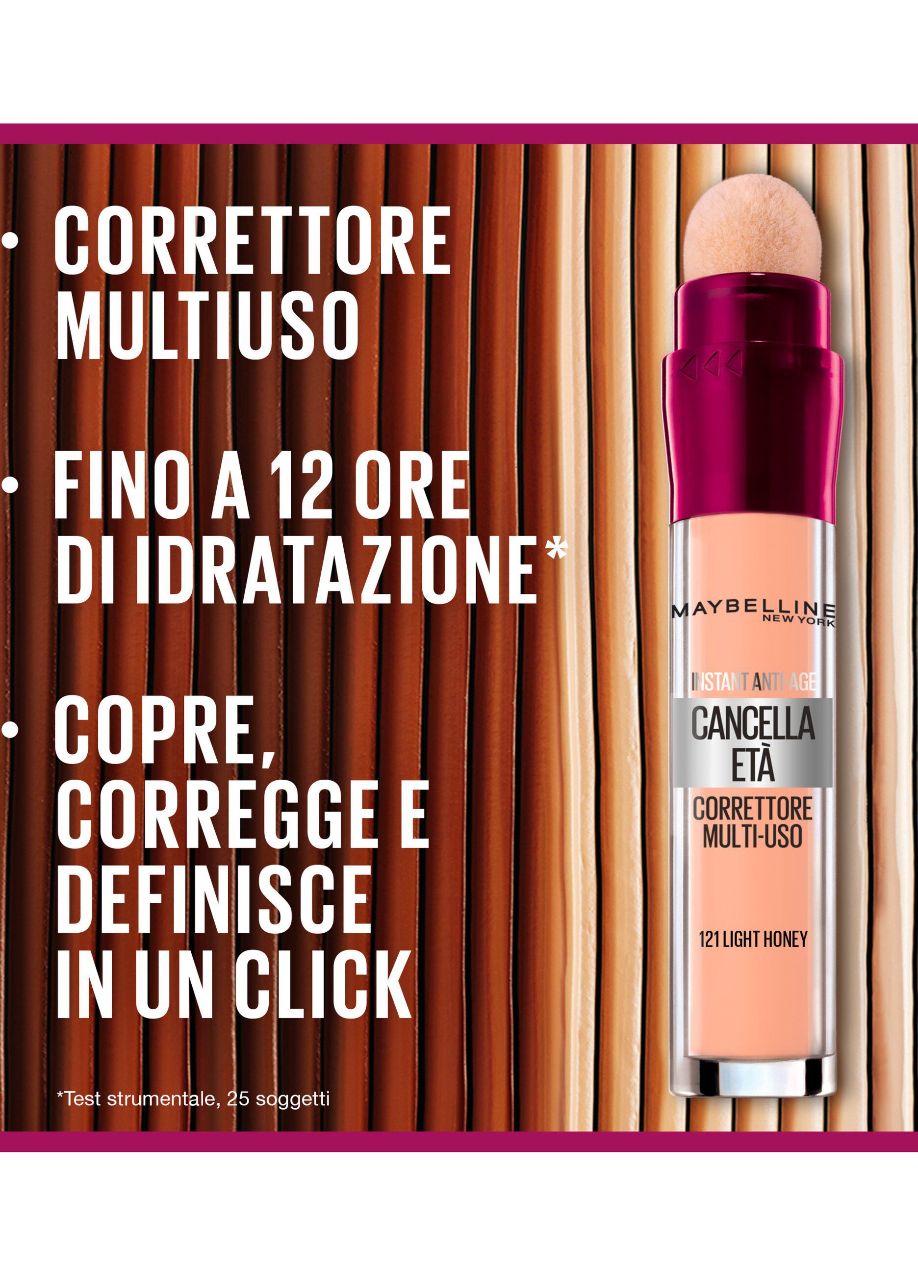 Maybelline New York Correttore Liquido Il Cancella Età, con Bacche di Goji e Haloxyl, Copre Occhiaie e Piccole Rughe, 121 Light Honey, 6.8 ml._1