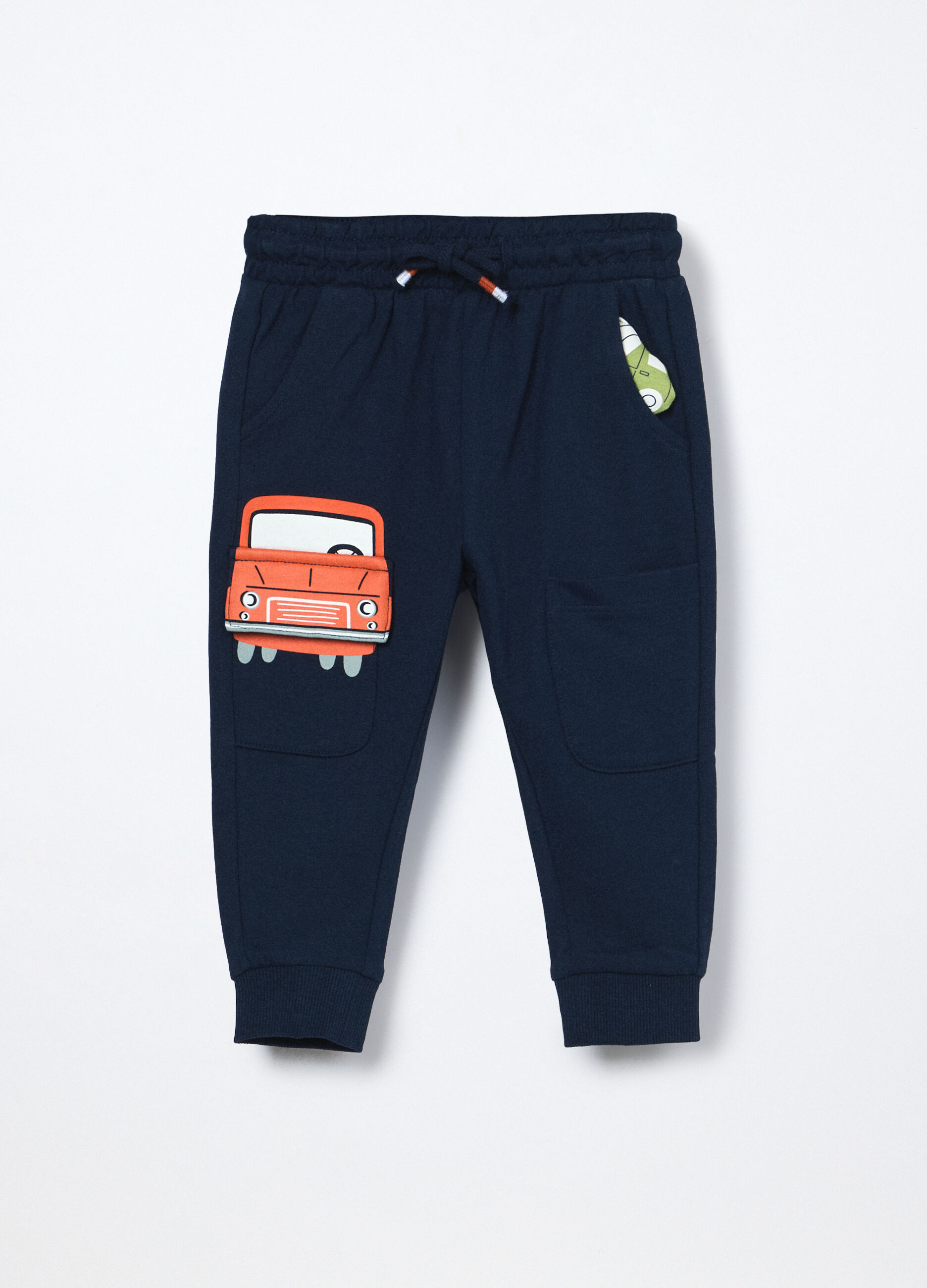 Jogger in french terry di puro cotone neonato_0