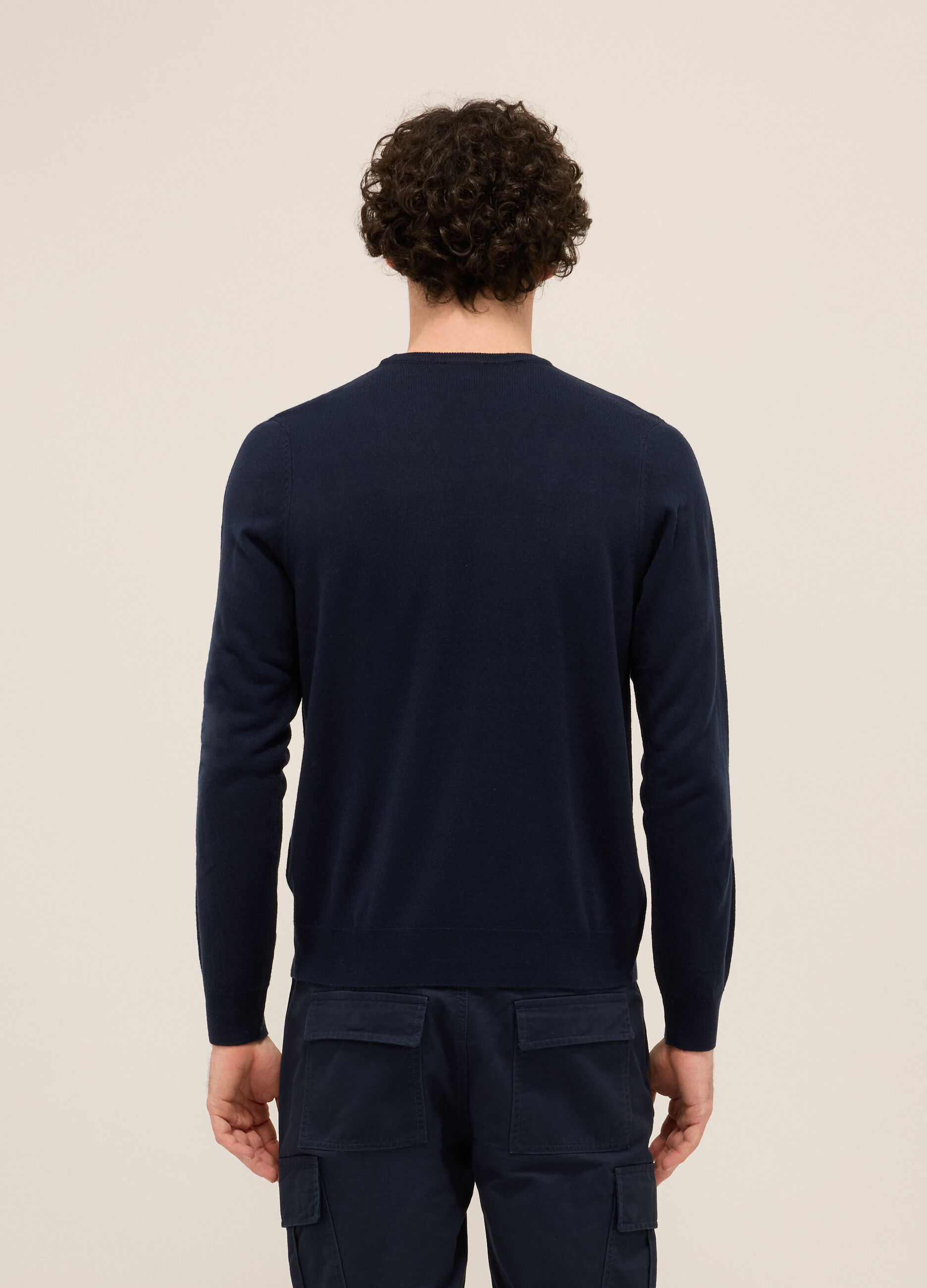 Maglione girocollo in misto cotone uomo_1