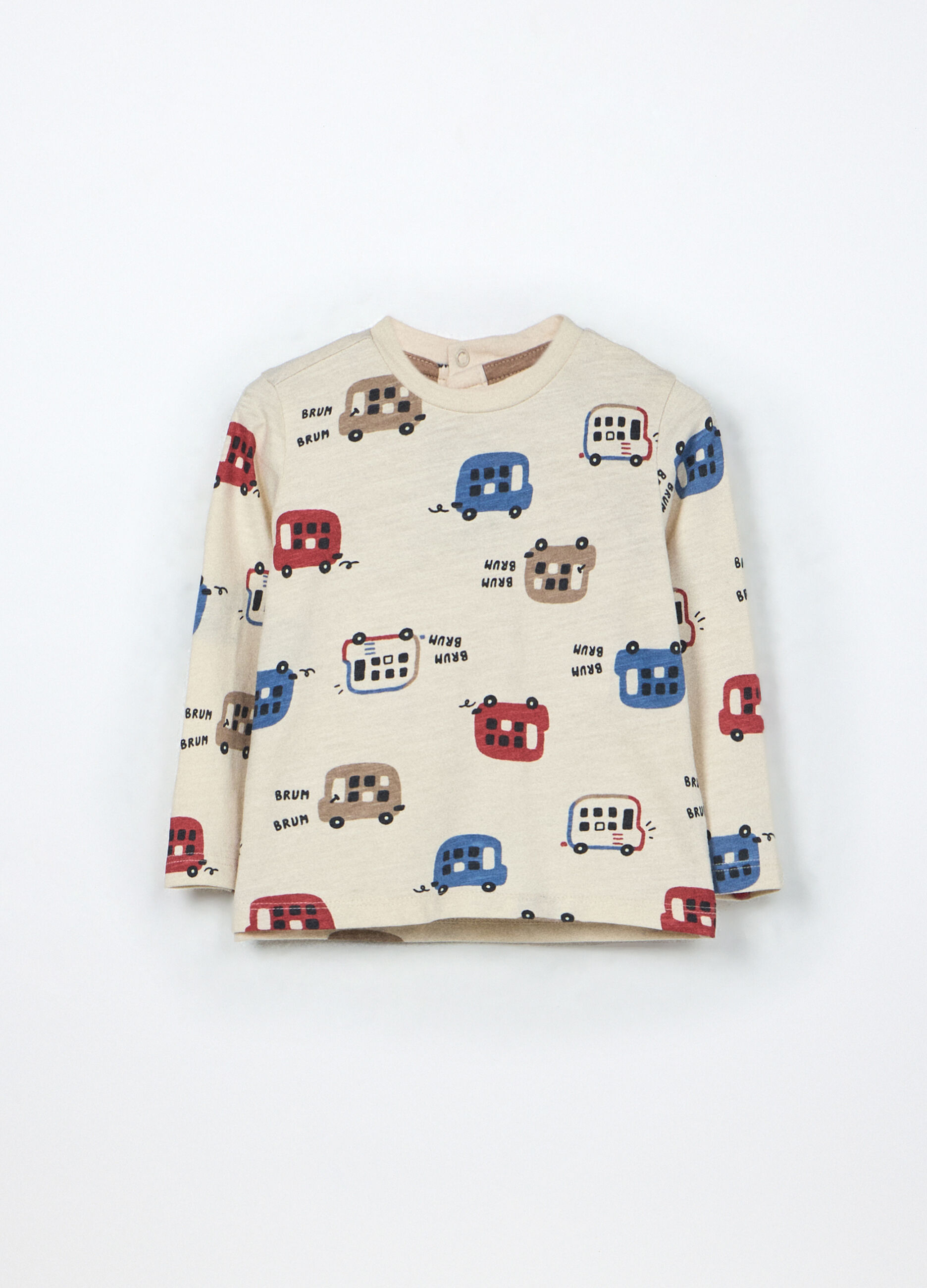 T-shirt a maniche lunghe in puro cotone neonato_0