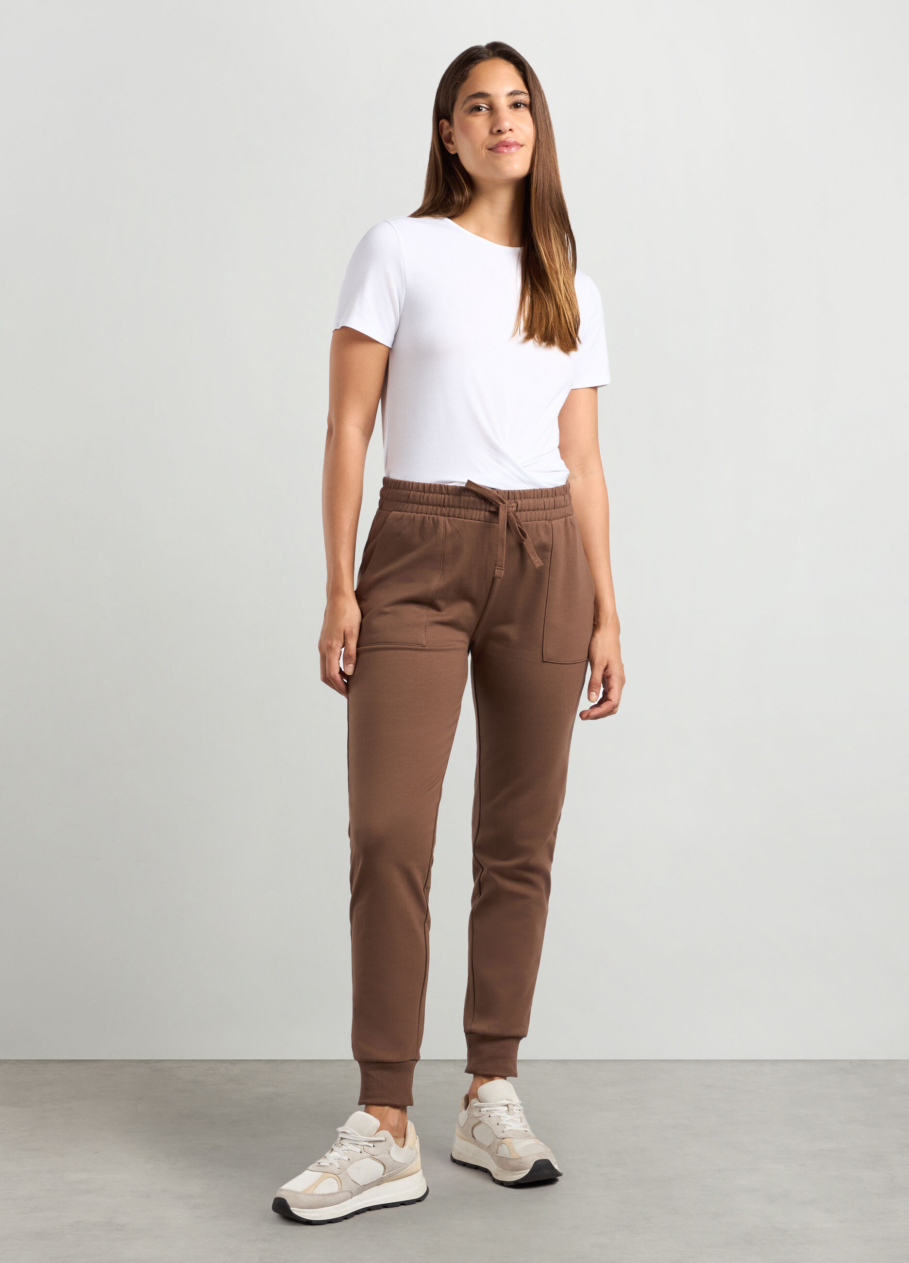 Jogger in cotone fleece stretch donna_0