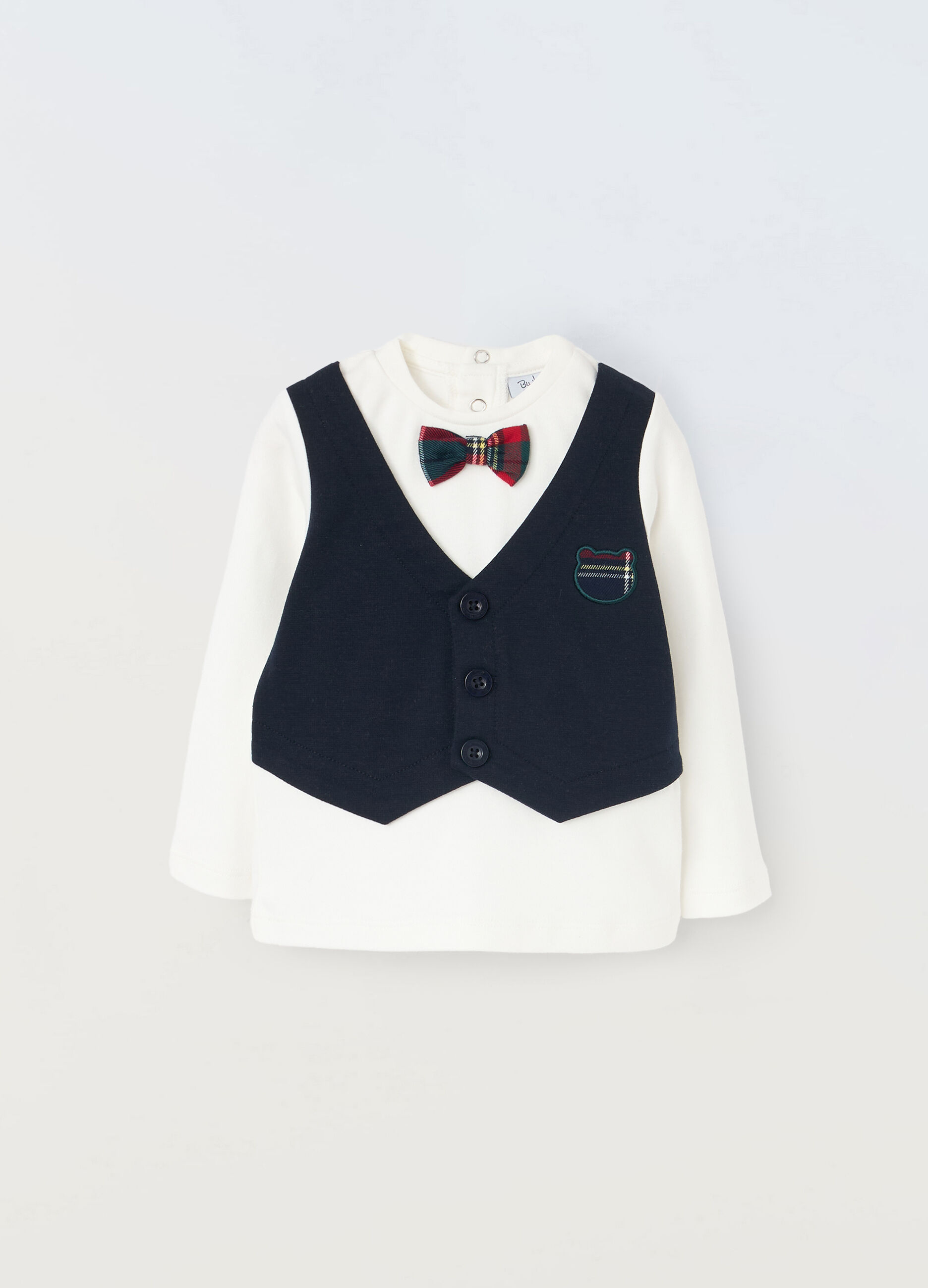 T-shirt con gilet neonato_0