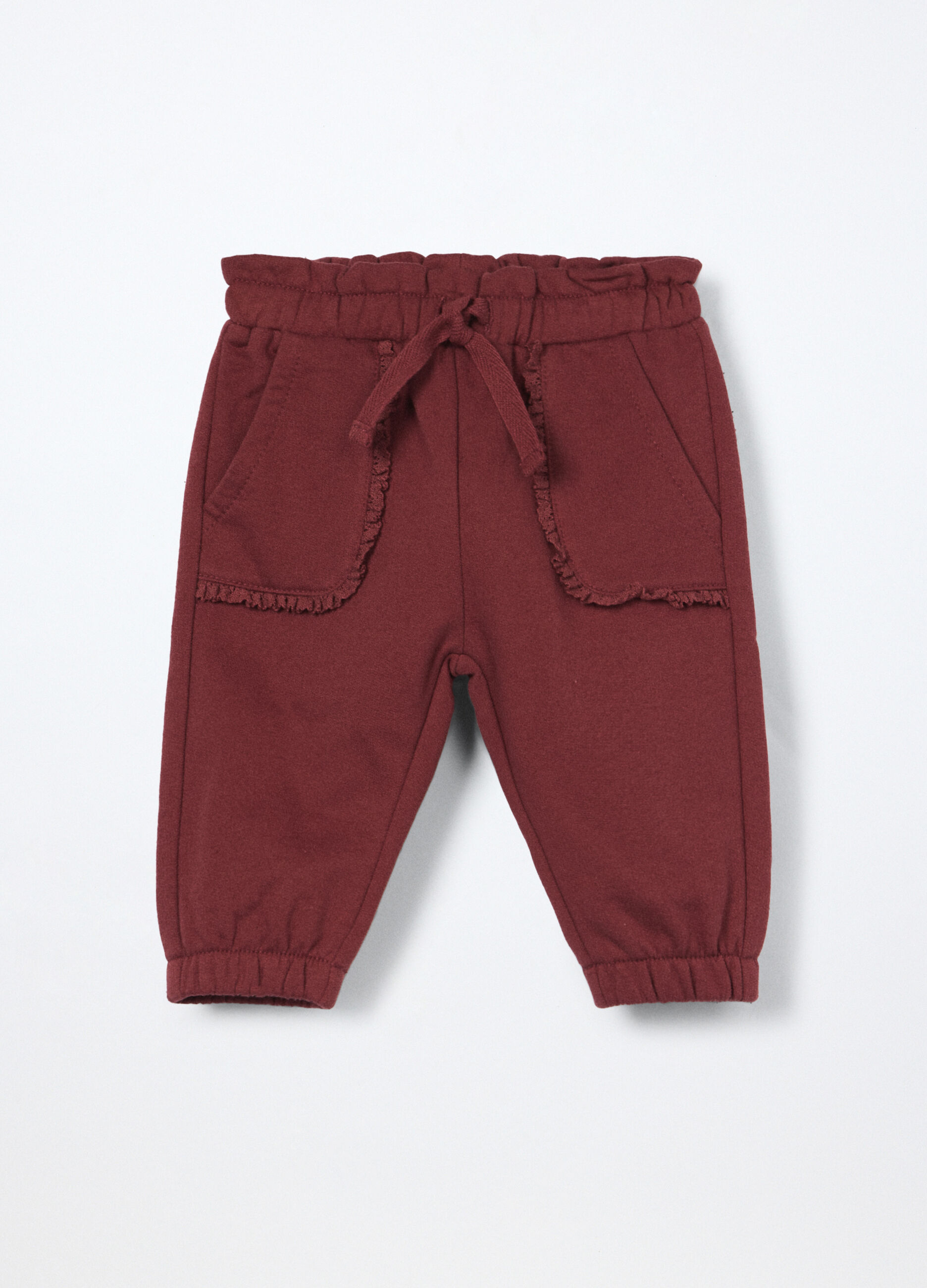 Pantaloni in felpa di puro cotone neonata_0