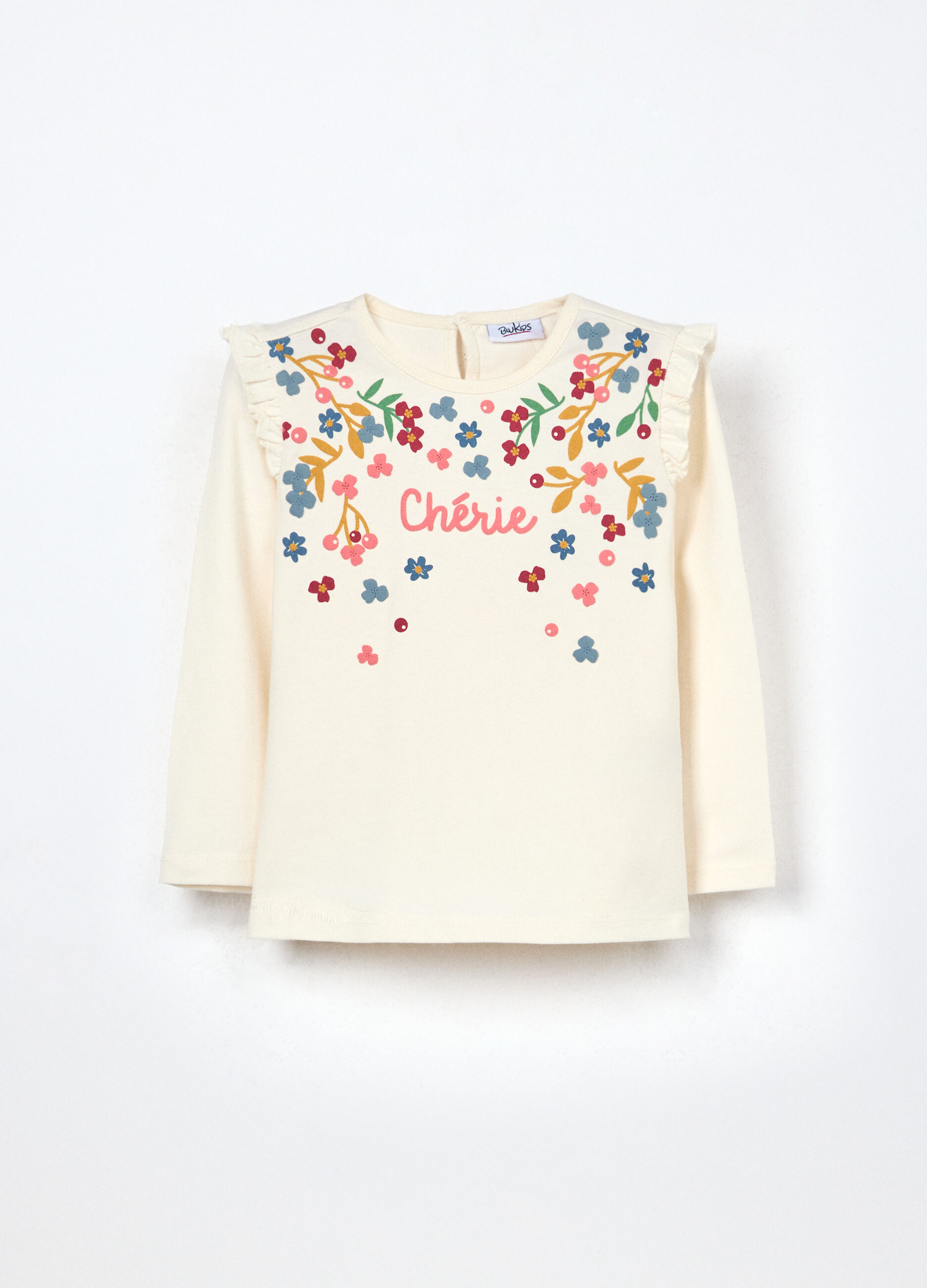 T-shirt in jersey di cotone stretch neonata_0