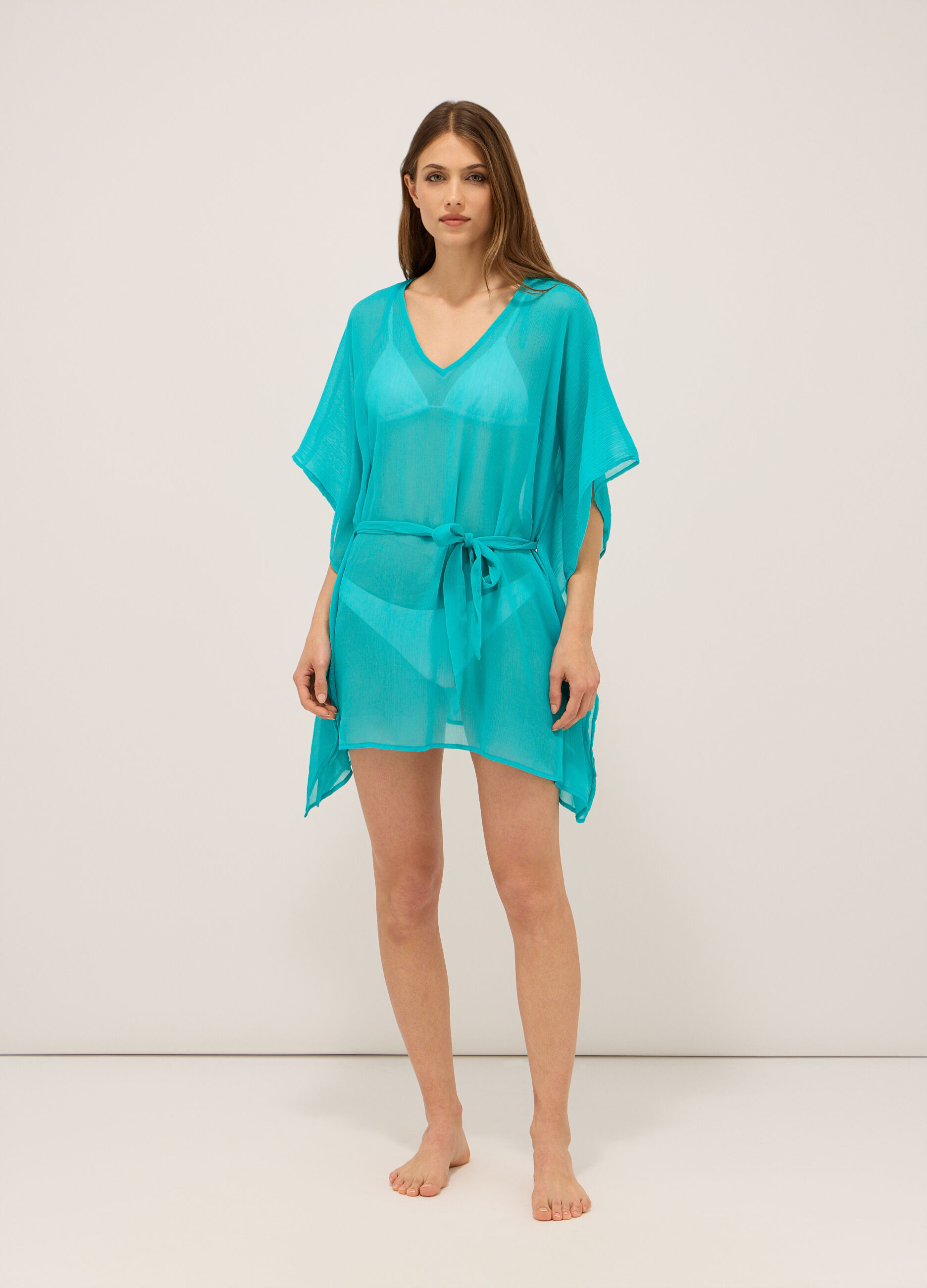 Abito da spiaggia caftano in chiffon donna_0