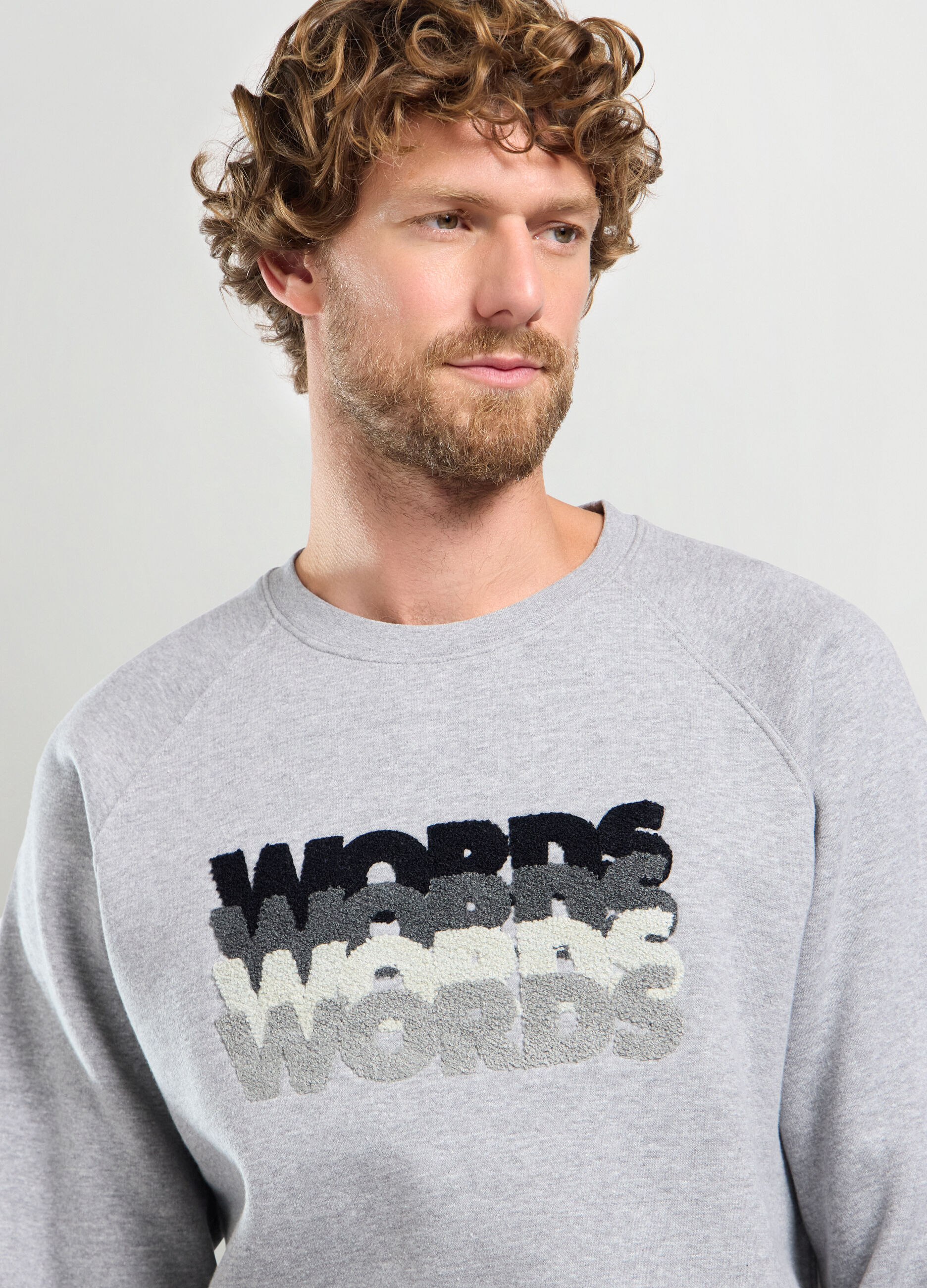 Felpa girocollo in misto cotone uomo_2