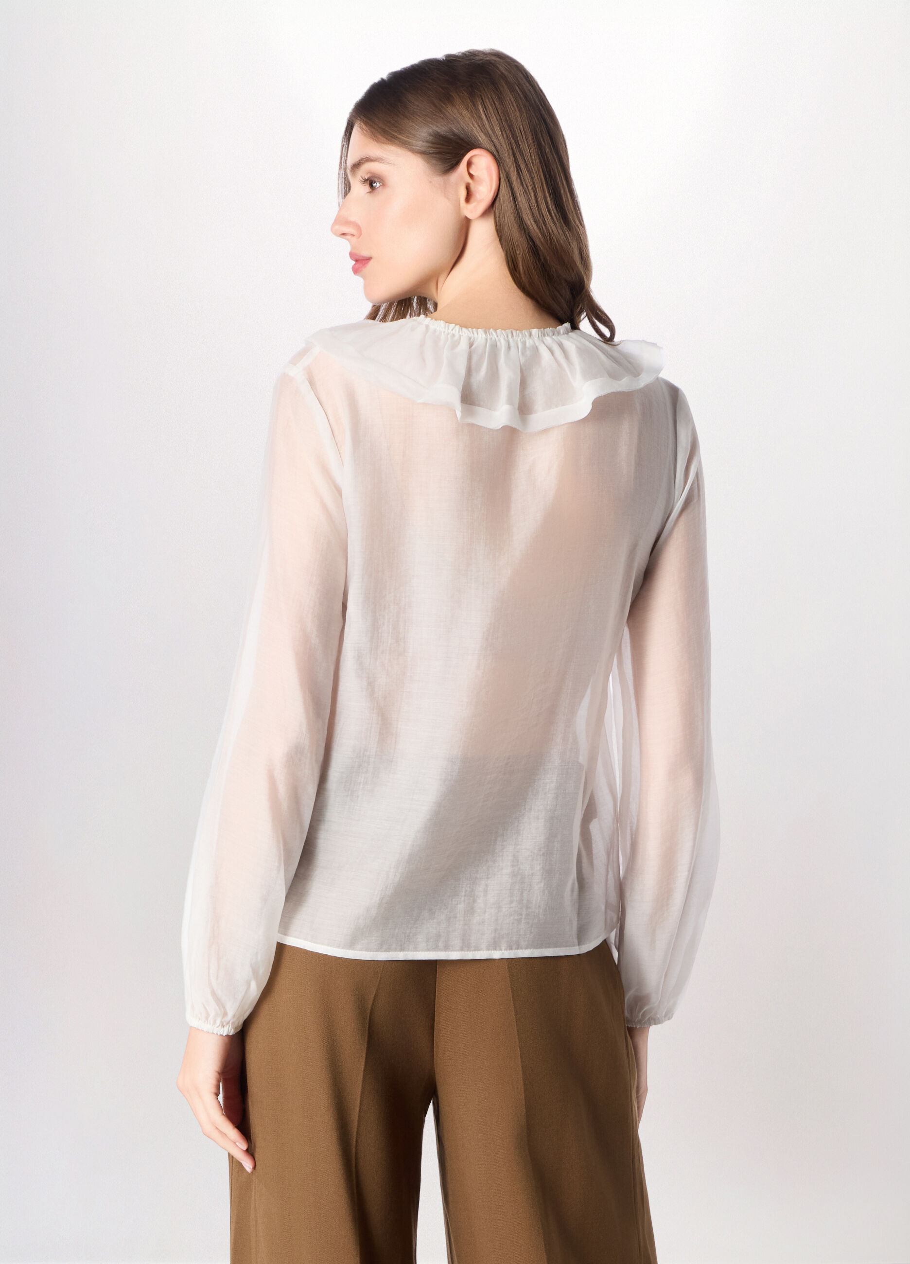 Blusa voile misto lyocell donna_1