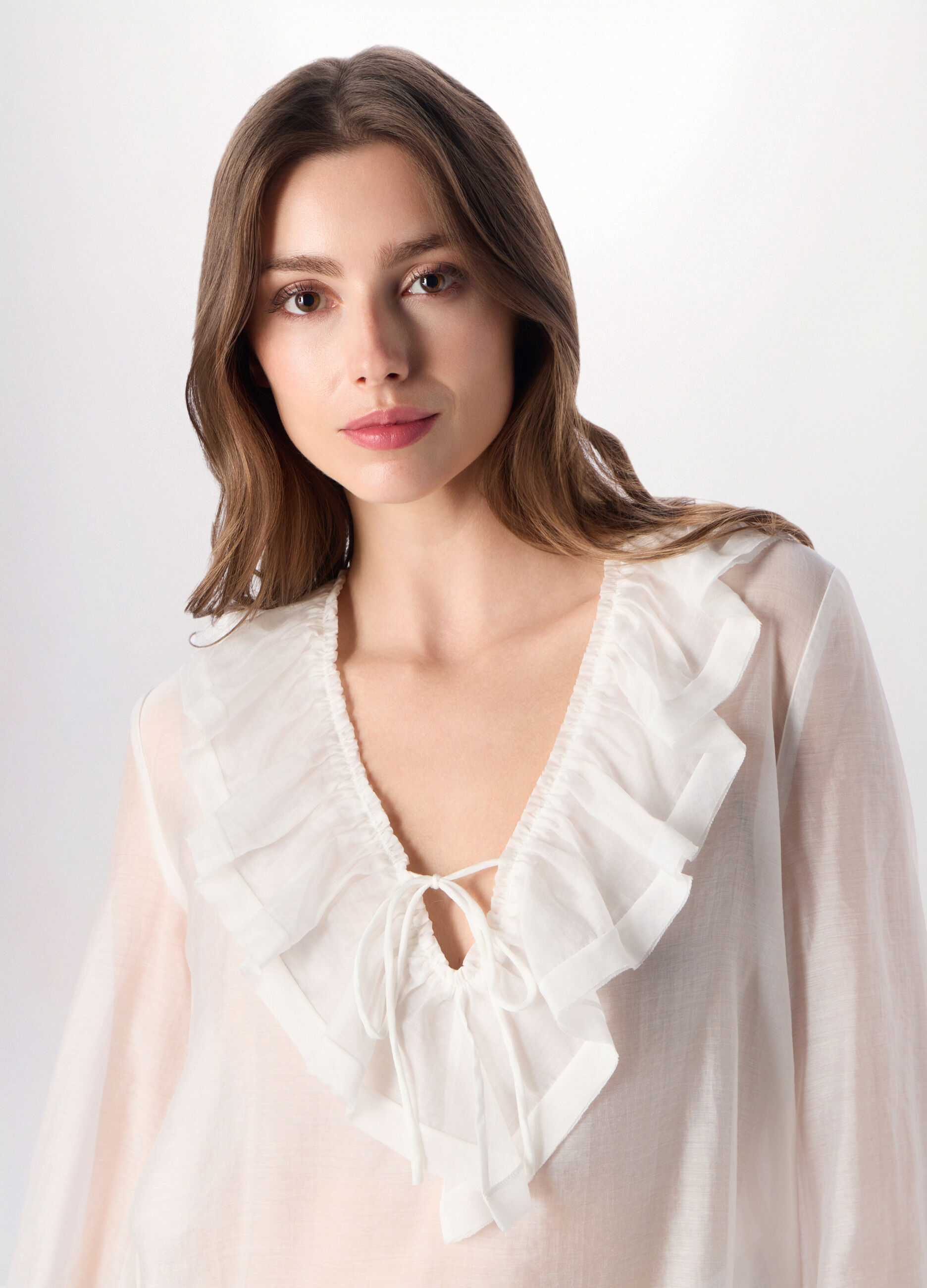 Blusa voile misto lyocell donna_2