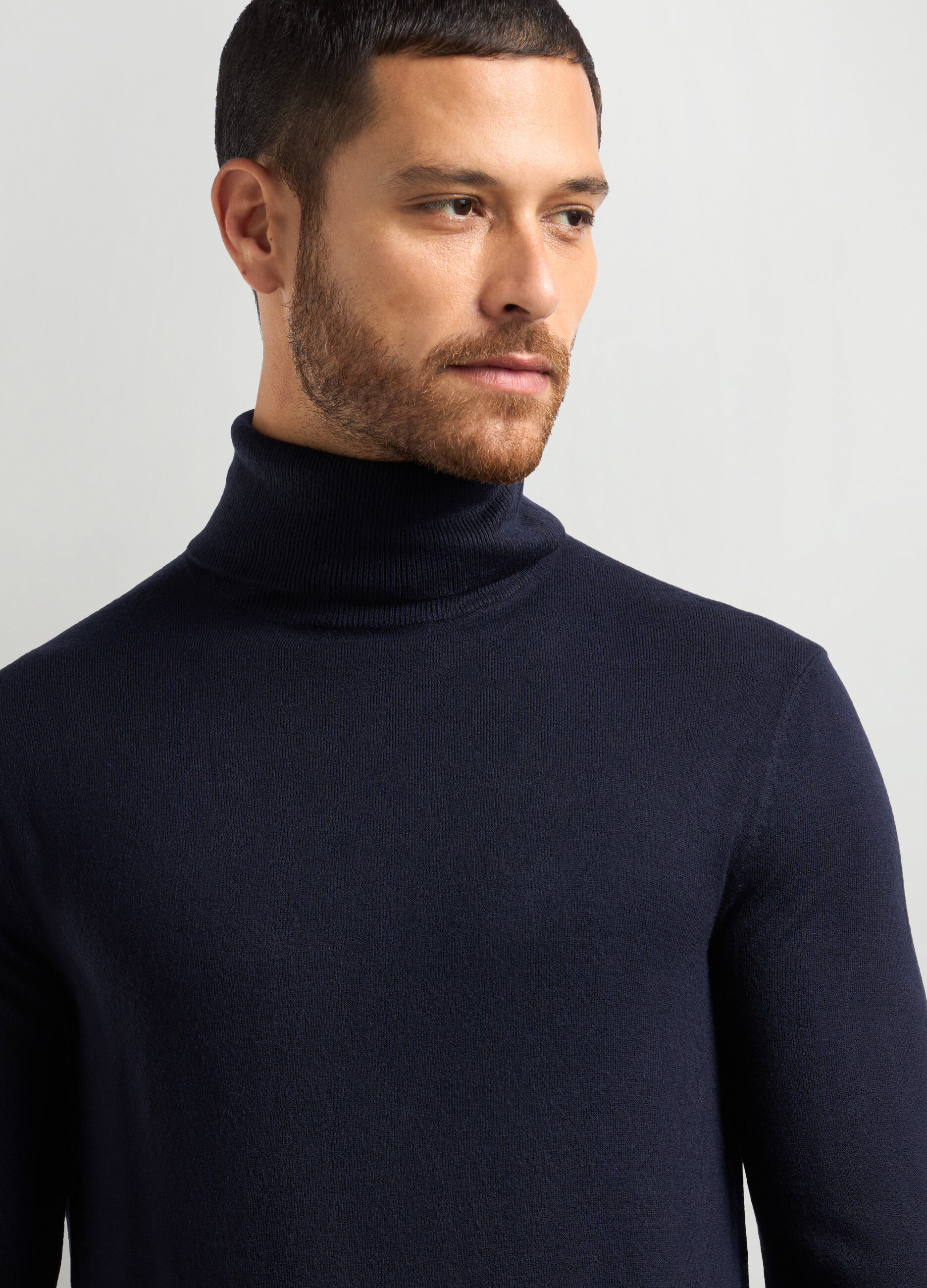 Maglione dolcevita maglia rasata uomo_2