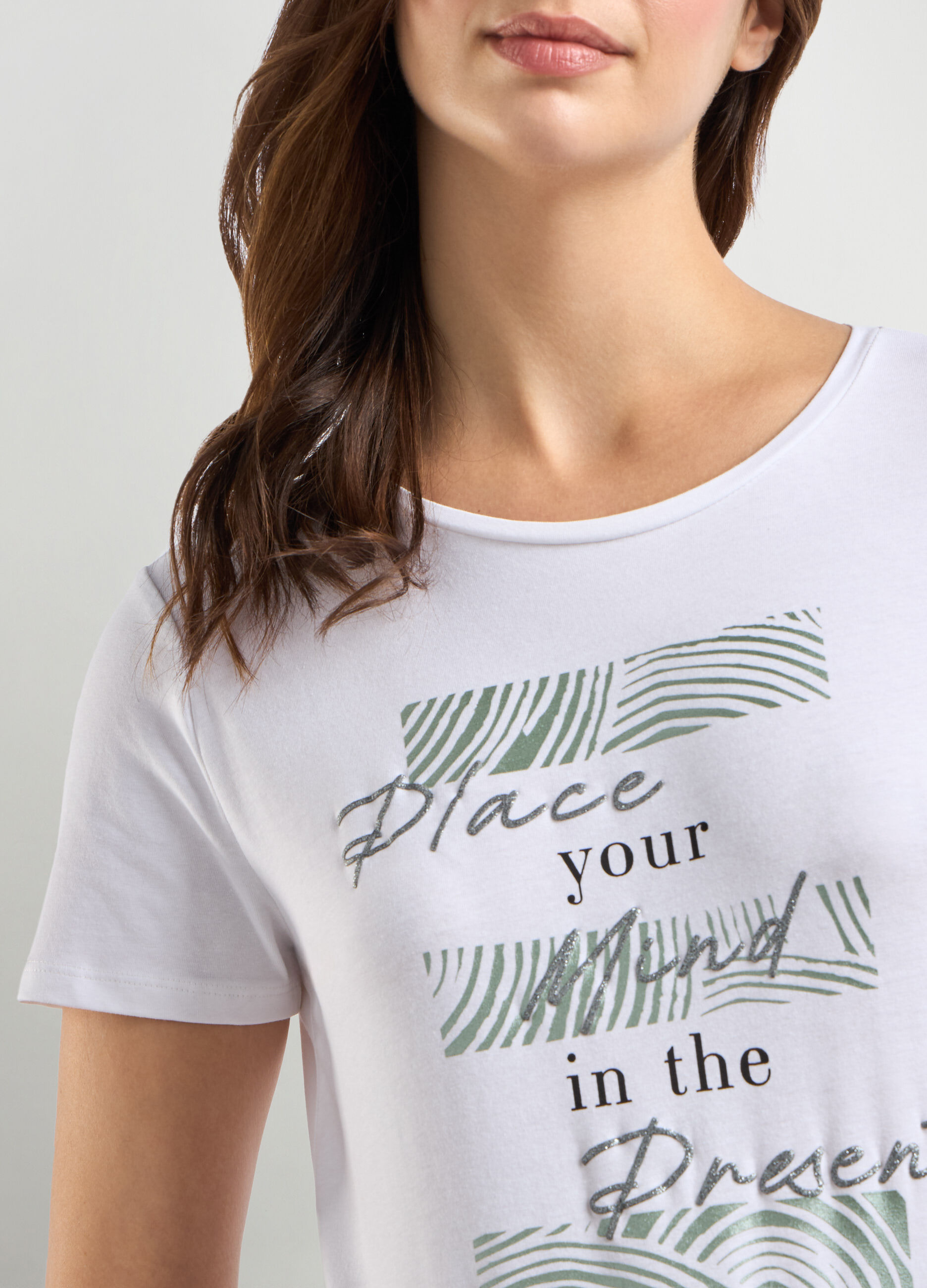 T-shirt in jersey di cotone stretch donna_2