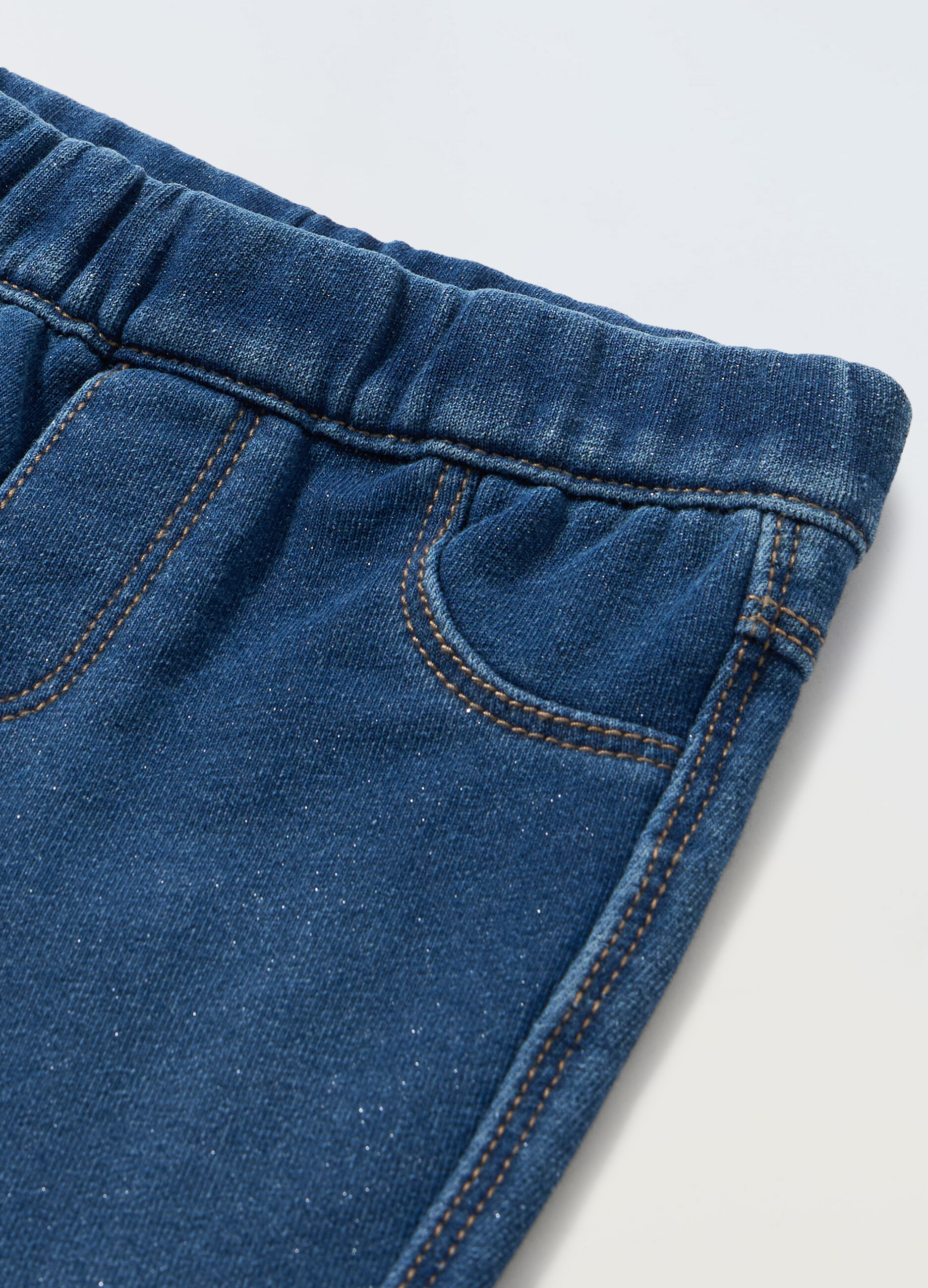 Jeggings in french terry e filo lurex neonata_1