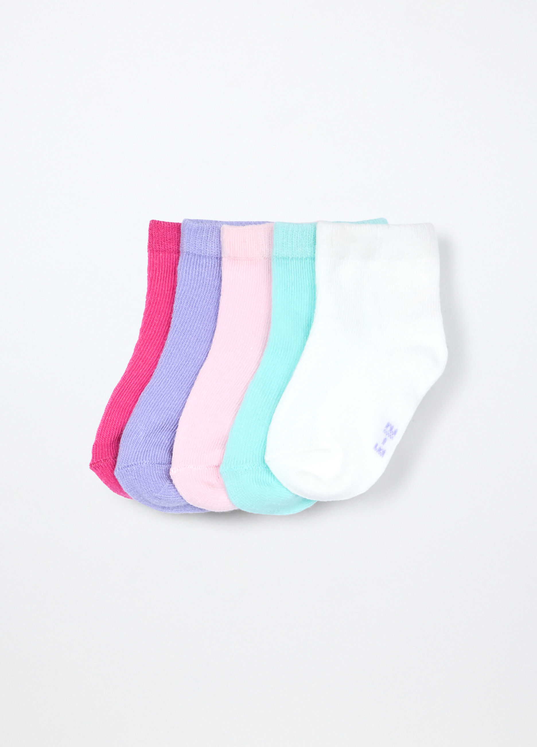 Pack 5 calze corte in misto cotone neonata_1