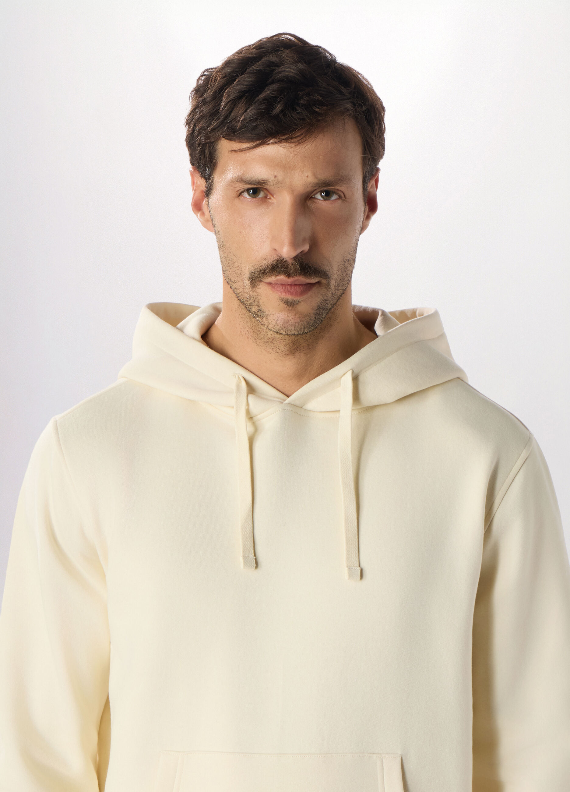 Felpa con cappuccio in misto cotone uomo_2