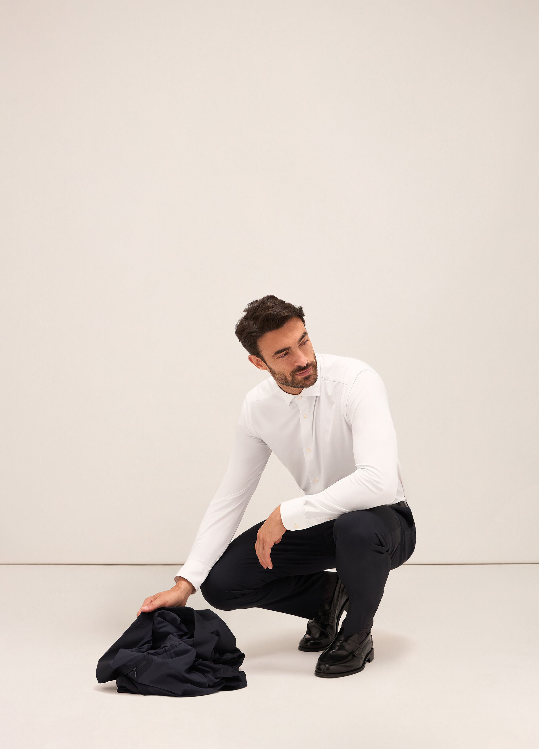 Pantalone slim fit in tessuto tecnico stretch uomo_1