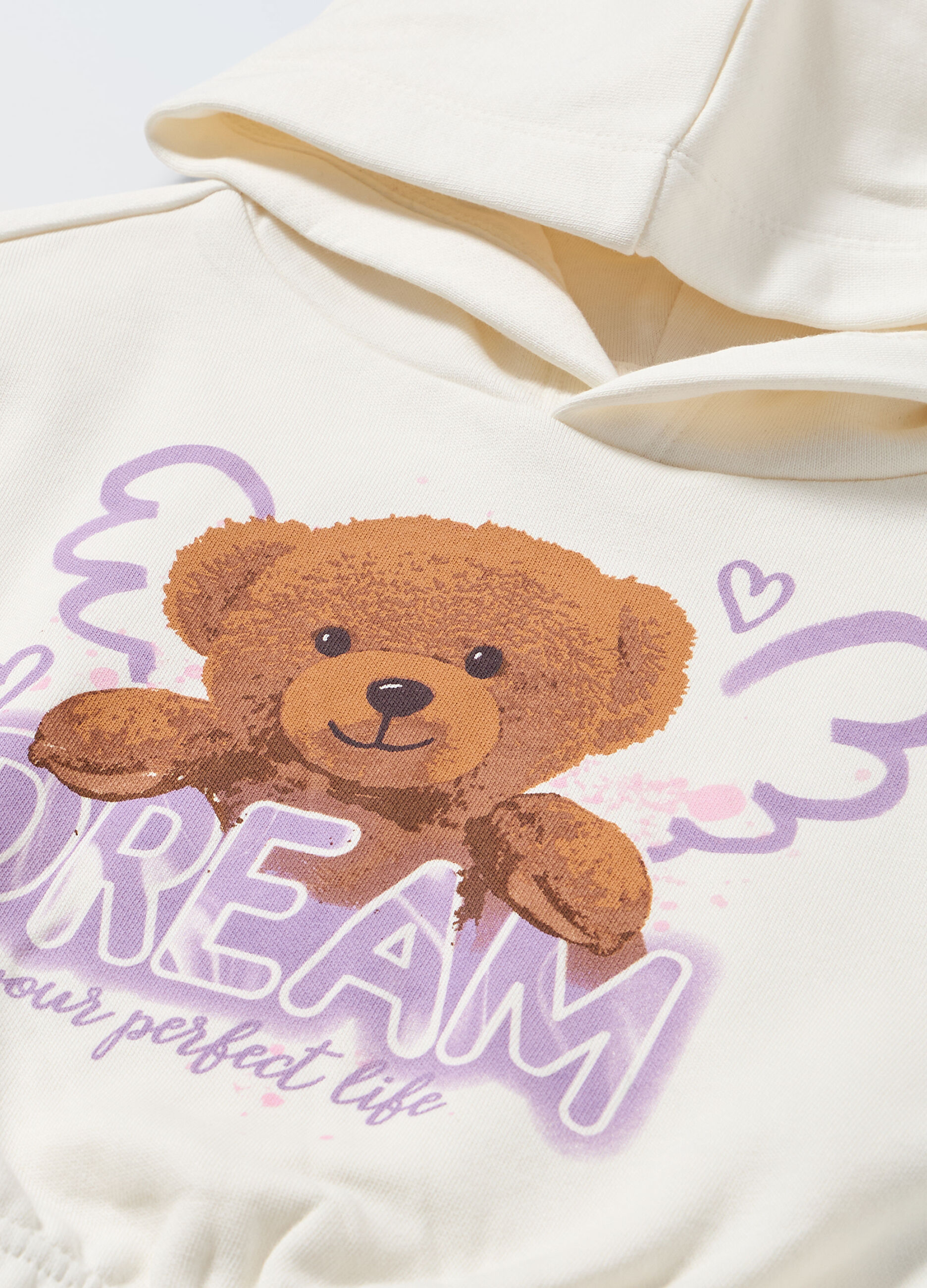 Felpa con cappuccio in misto cotone bambina_1