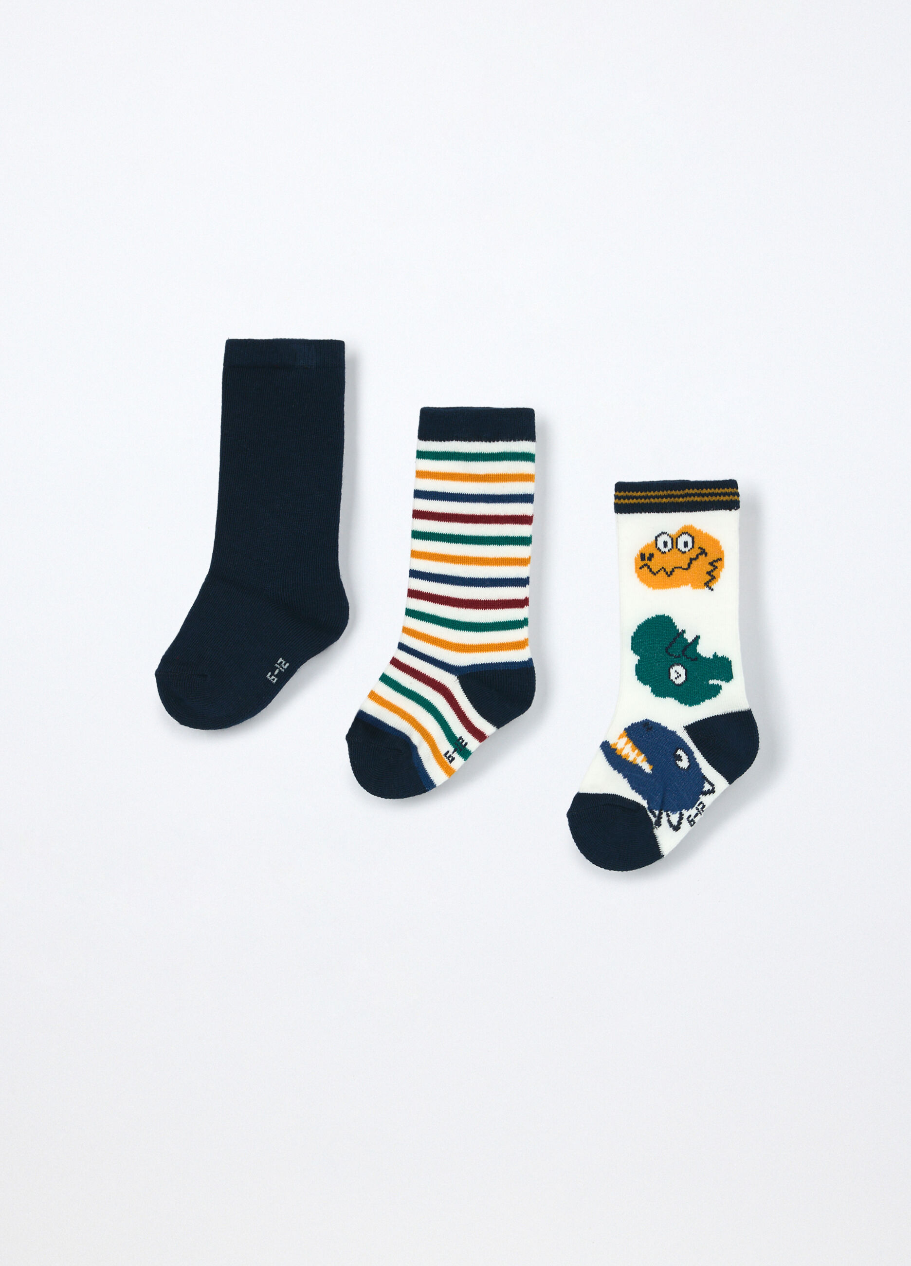 Pack 3 calze lunghe in misto cotone neonato_1
