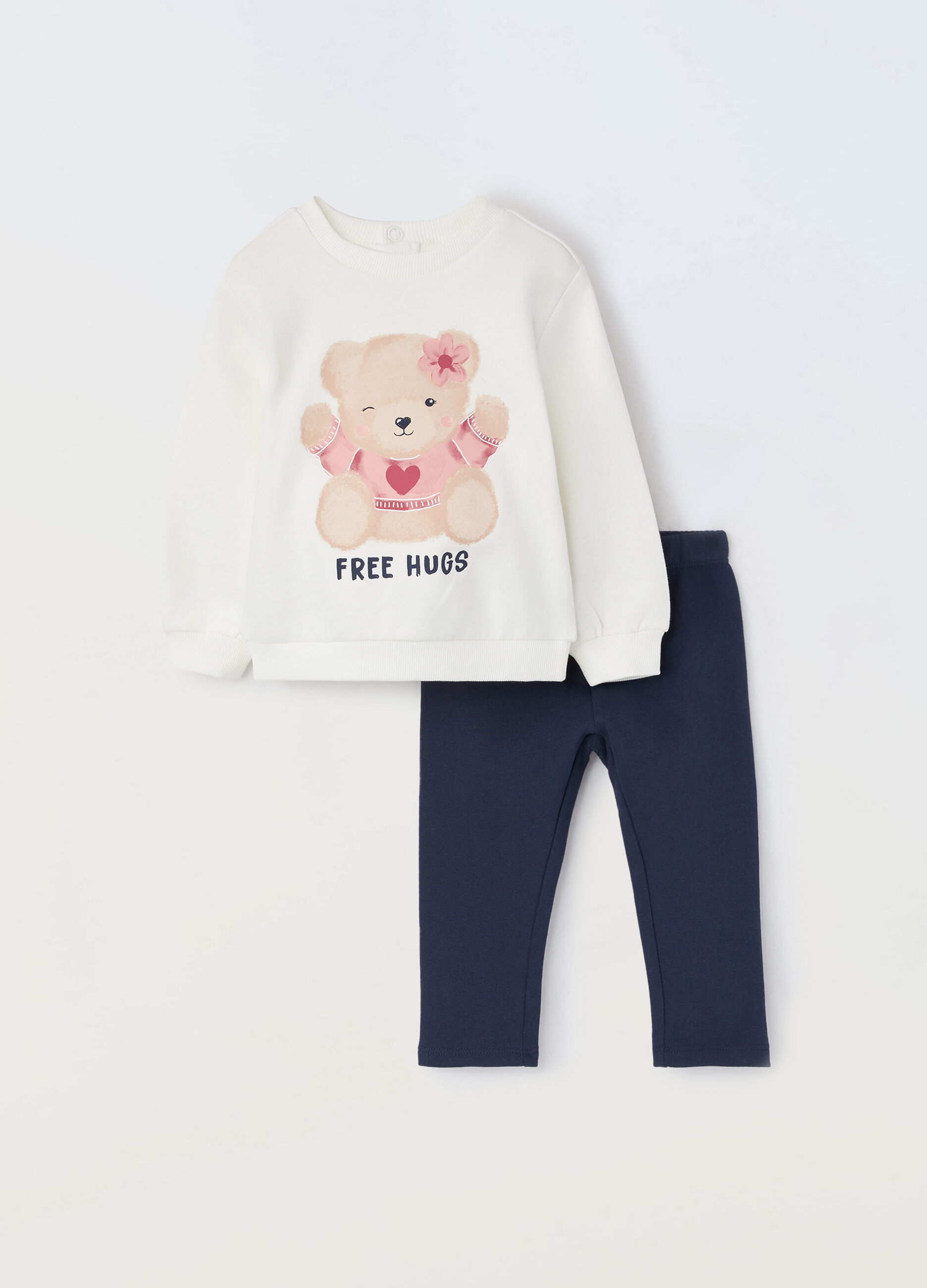 Jogging set in cotone fleece neonata_0