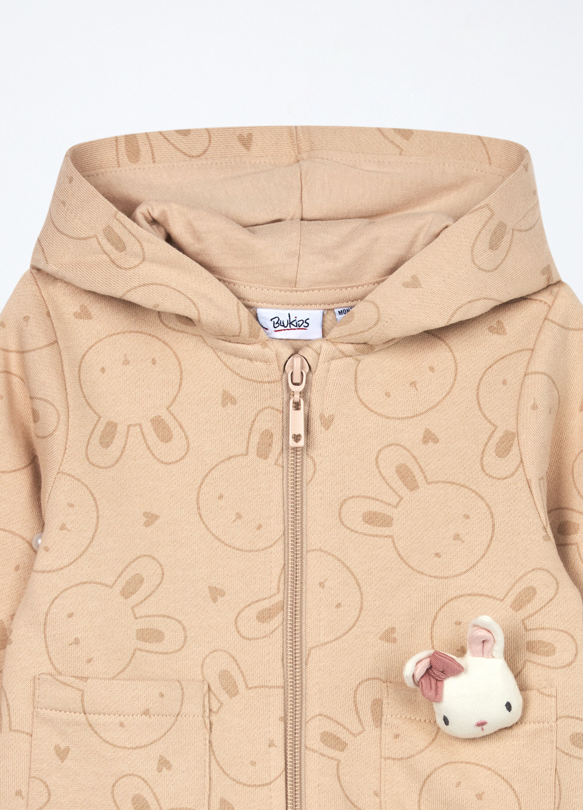 Felpa con cappuccio in puro cotone neonata_2