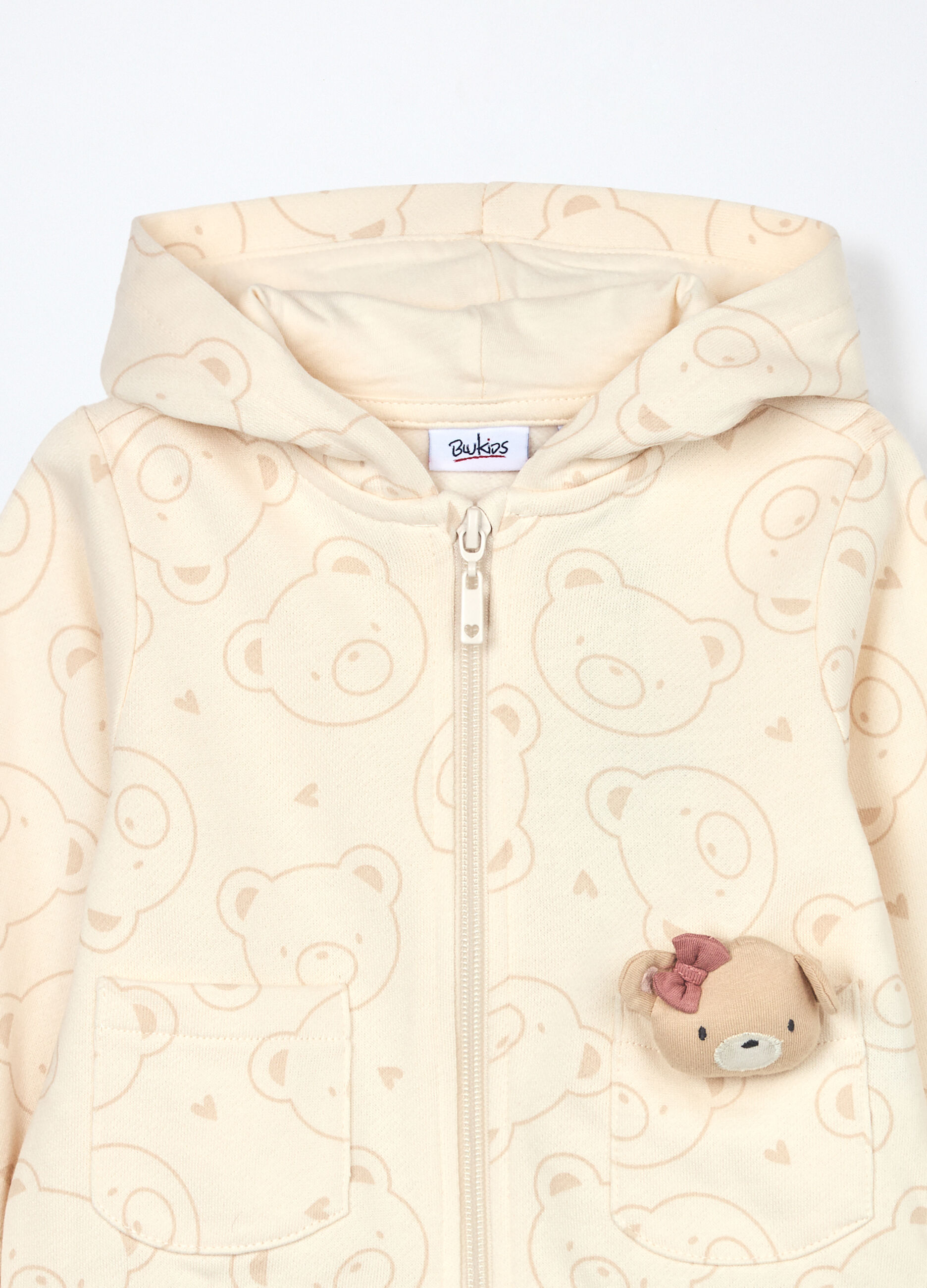 Felpa con cappuccio in puro cotone neonata_2