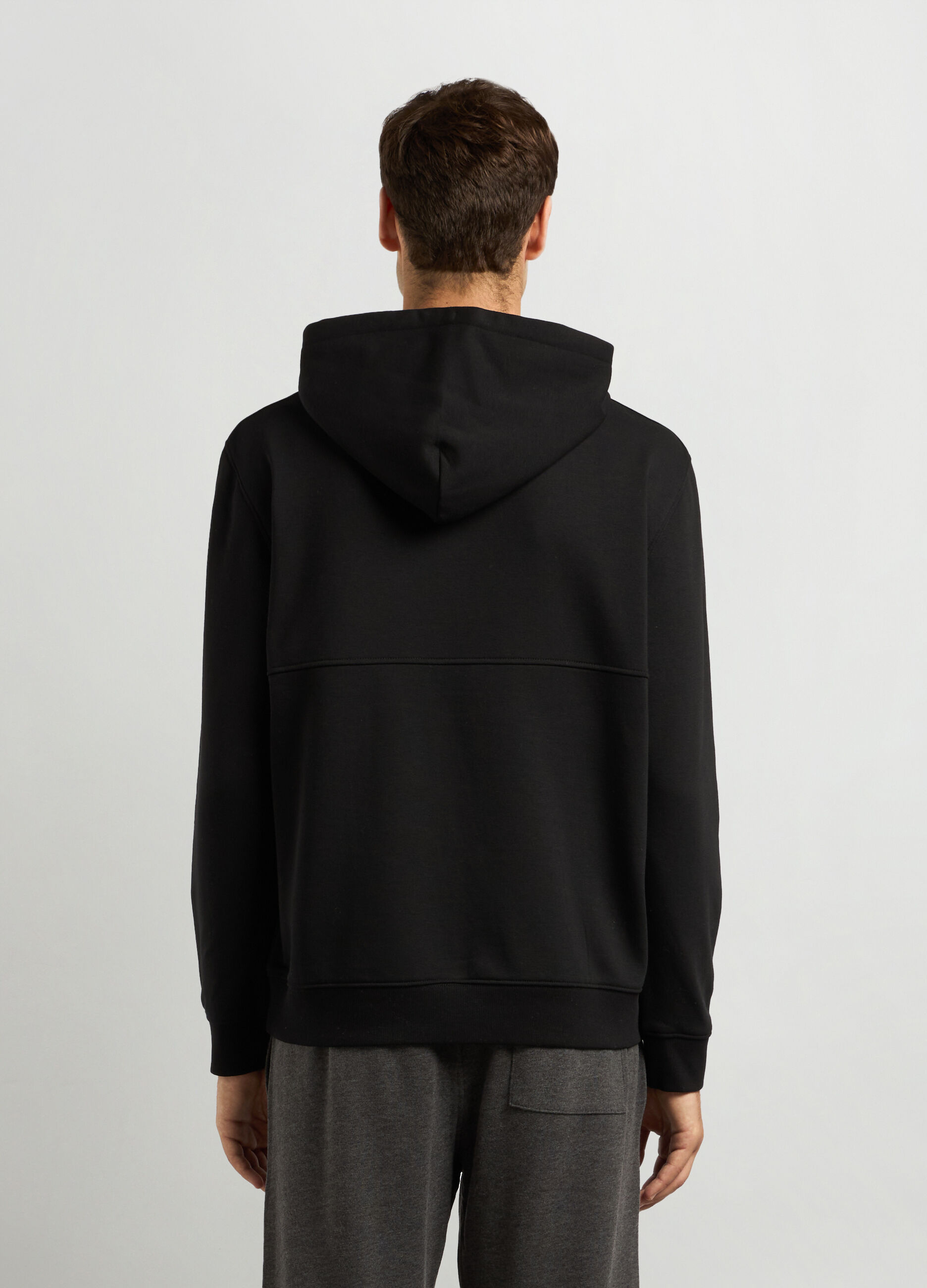 Felpa con cappuccio in misto cotone uomo_1