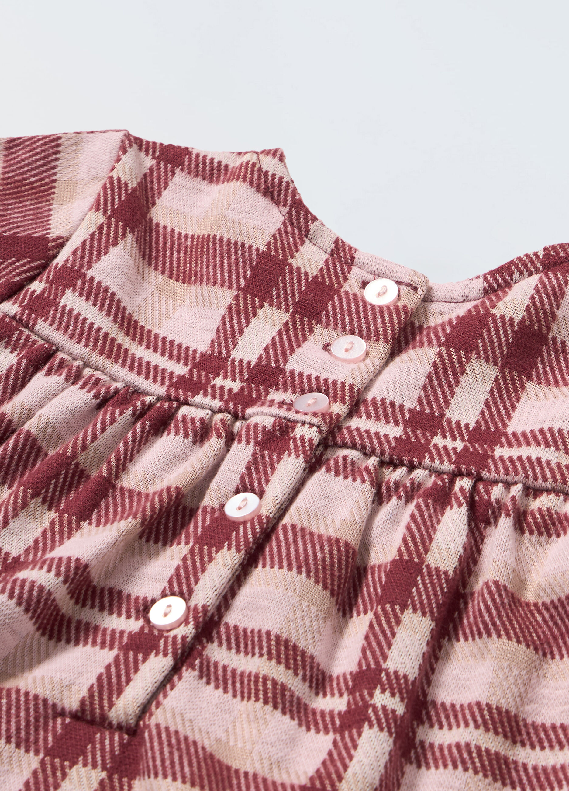 Vestito a quadri in punto Milano neonata_1