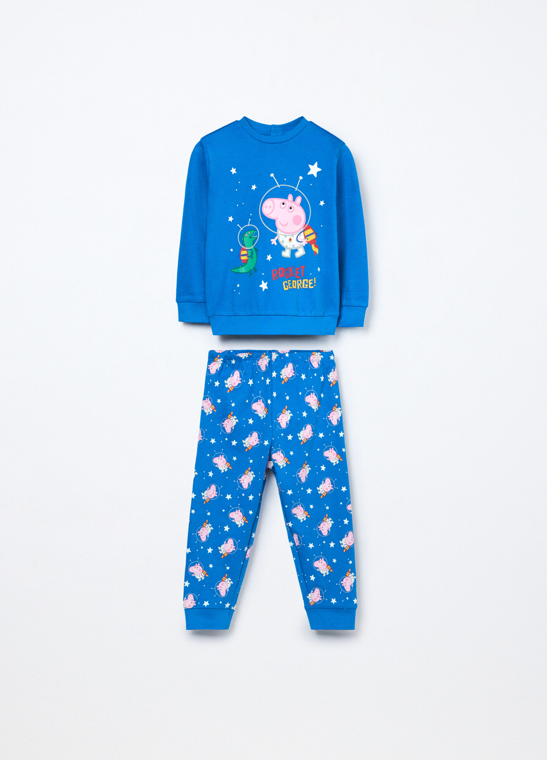 Set pigiama lungo Peppa Pig in interlock di puro cotone neonato_0