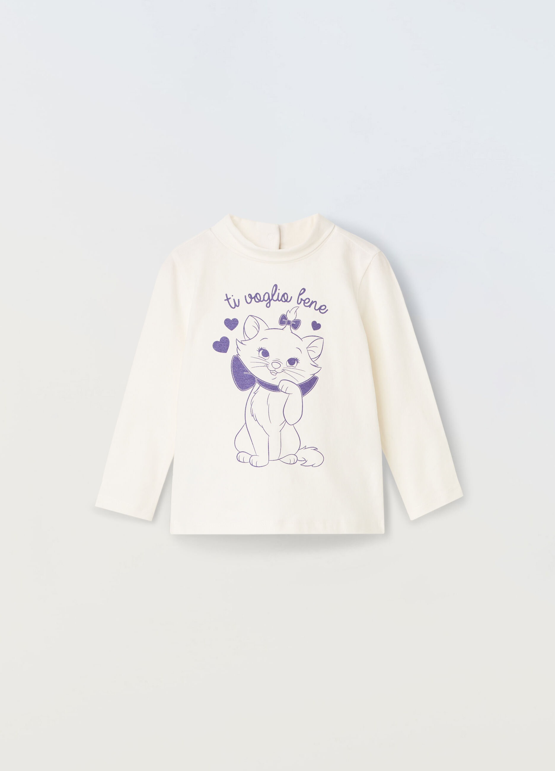 Lupetto in jersey stretch con stampa glitter neonata_0