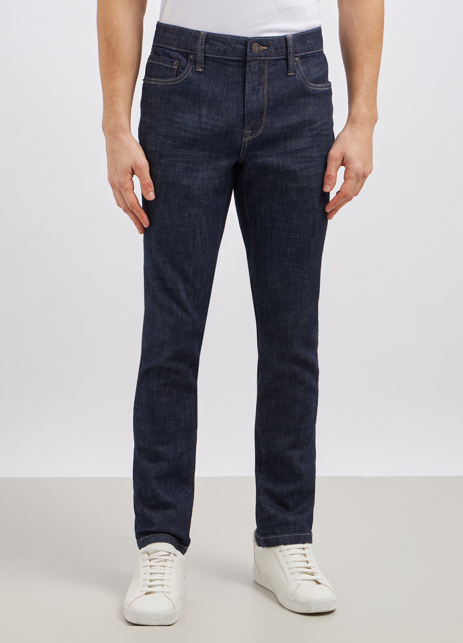 Pantaloni slim fit in denim uomo_1