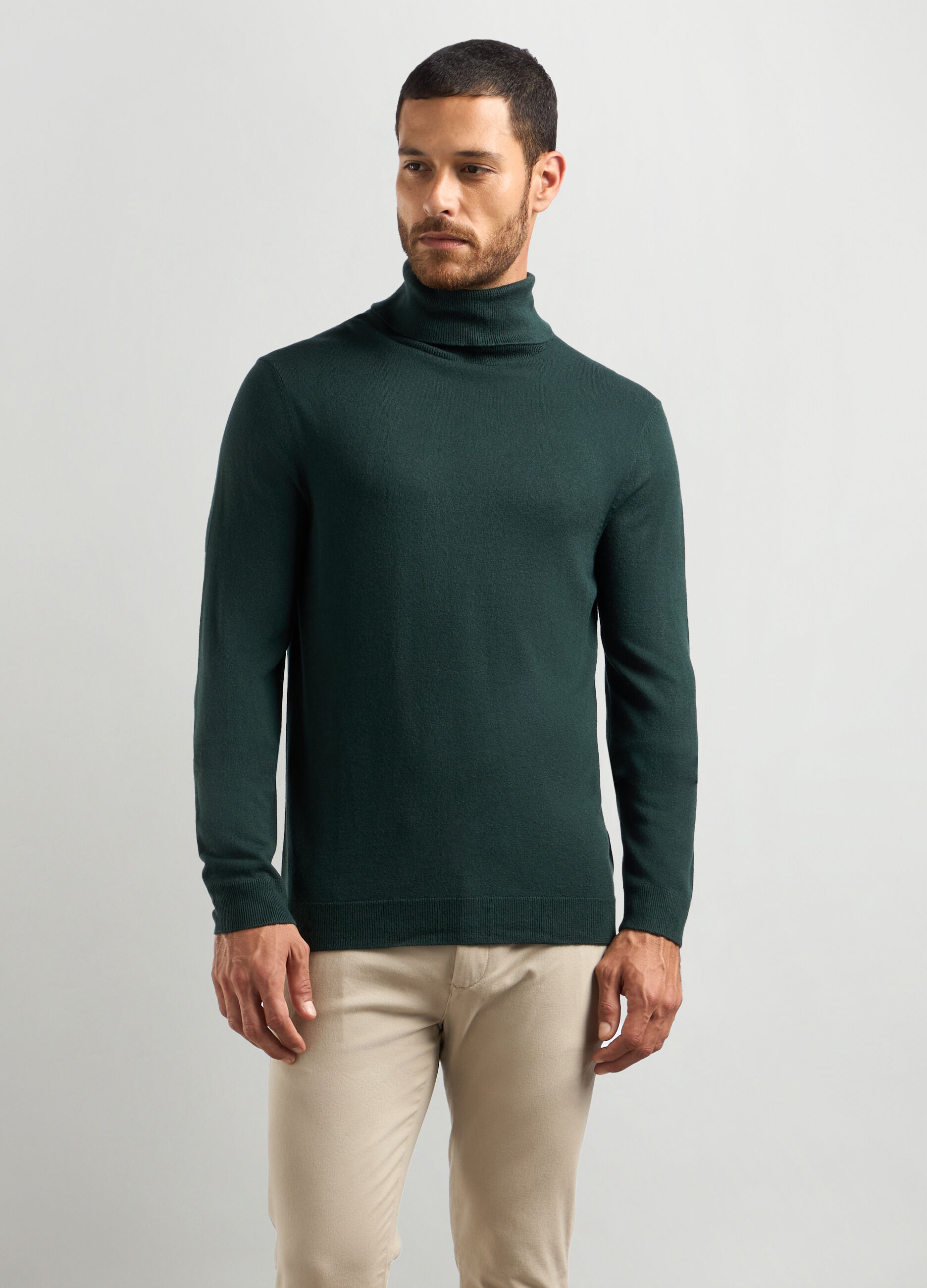 Maglione dolcevita maglia rasata uomo_0