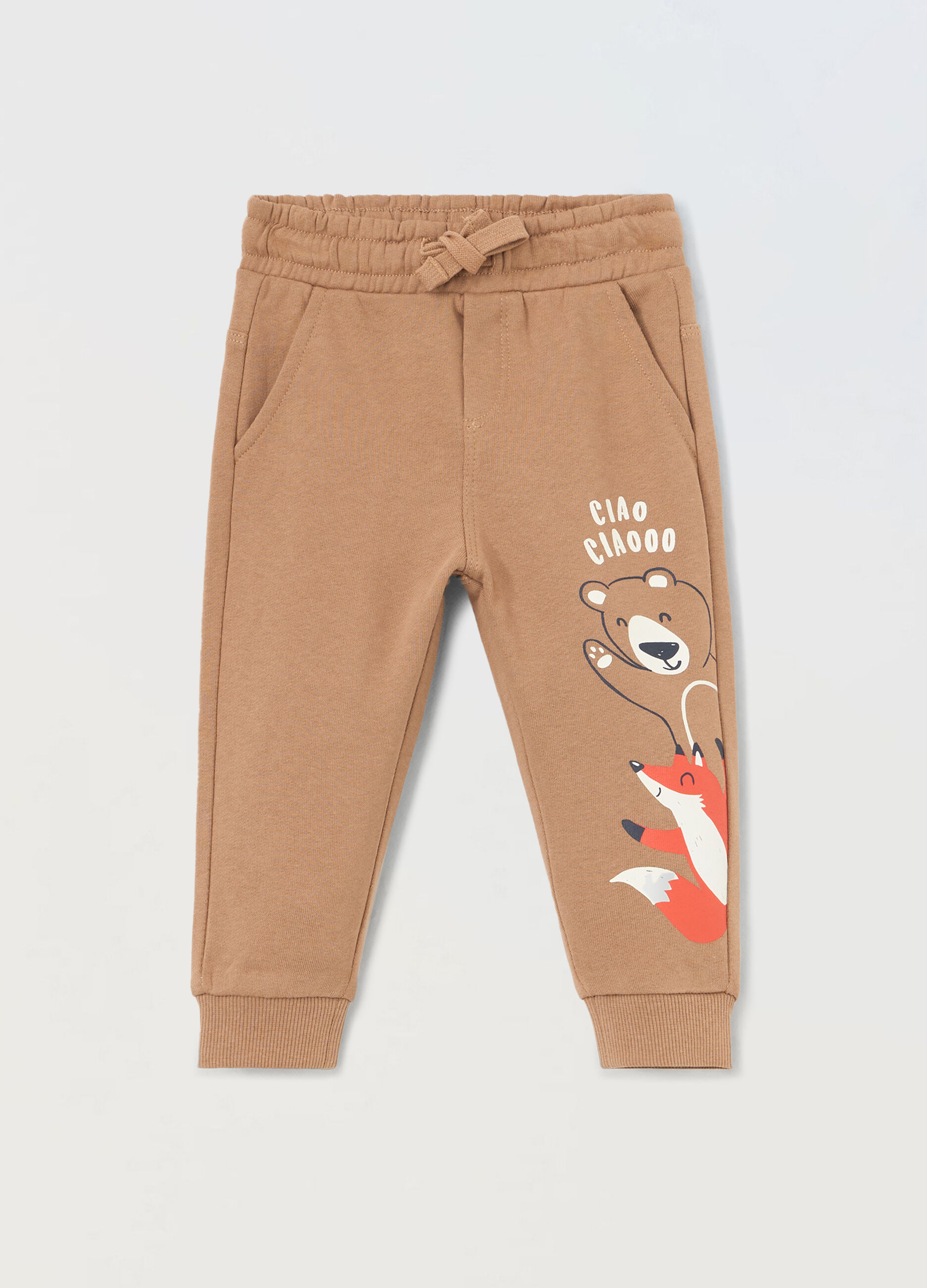 Jogger in cotone fleece neonato_0