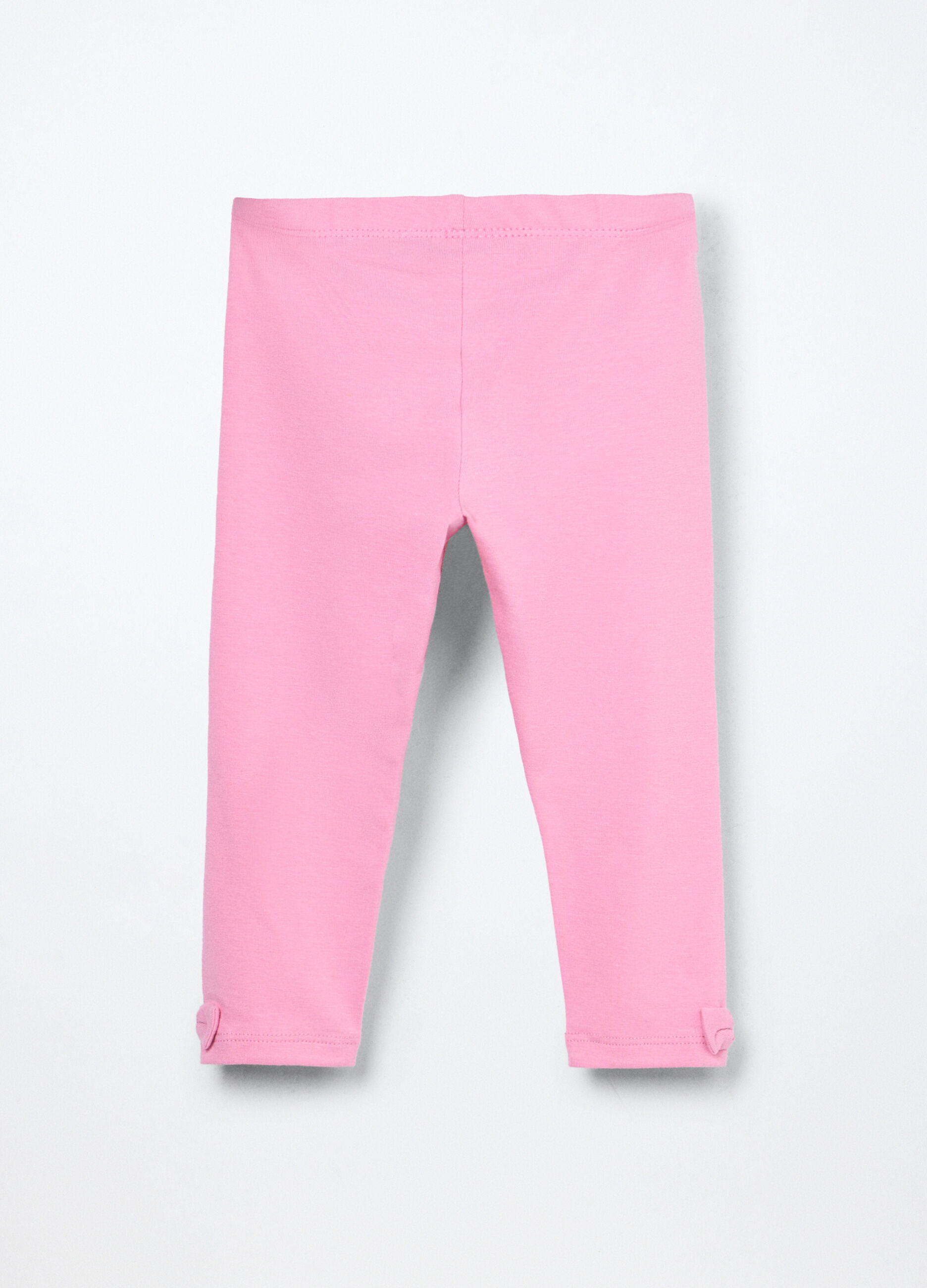 Leggings in jersey di cotone stretch neonata_1