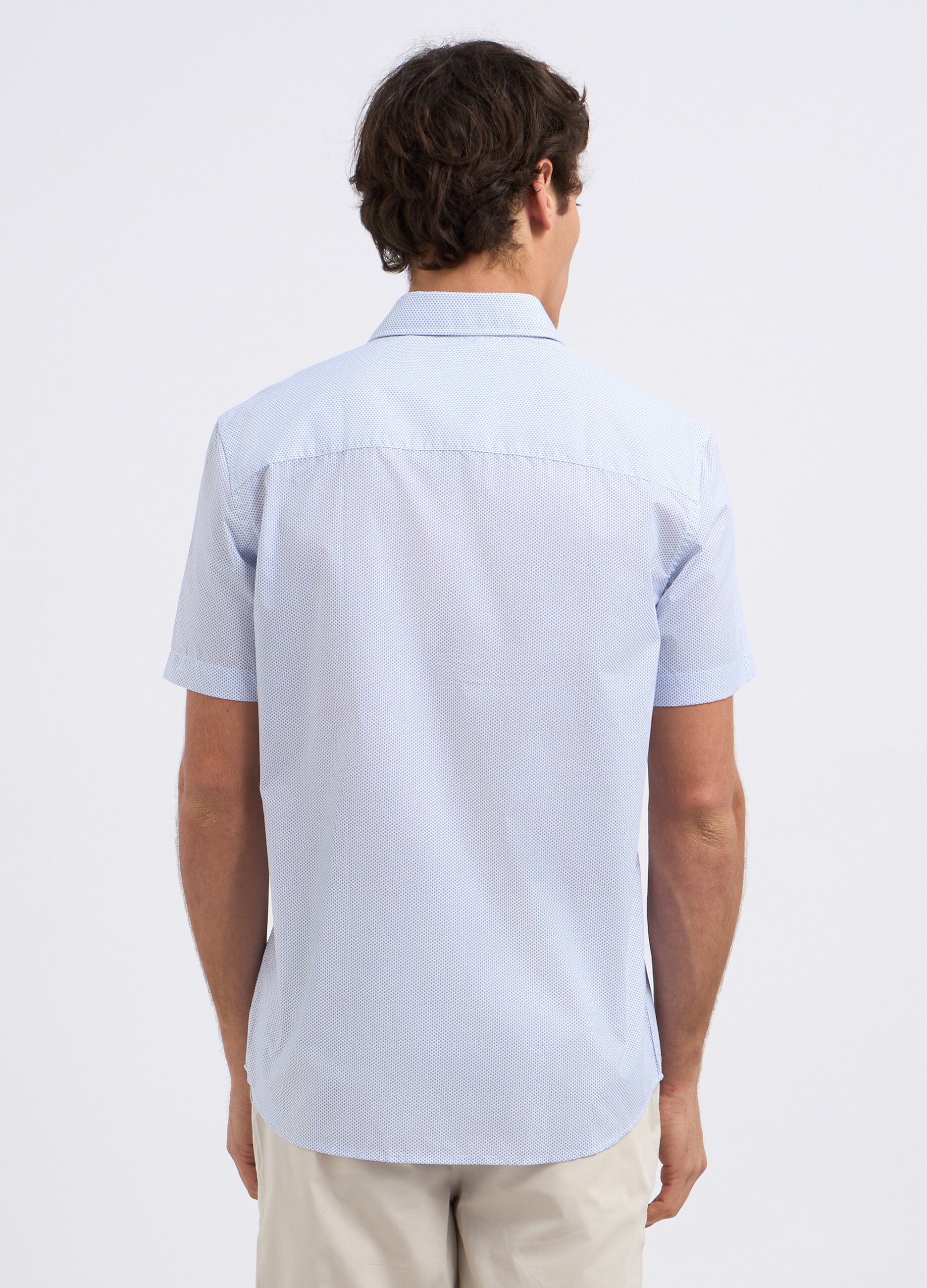 Camicia a maniche corte in misto cotone uomo_1