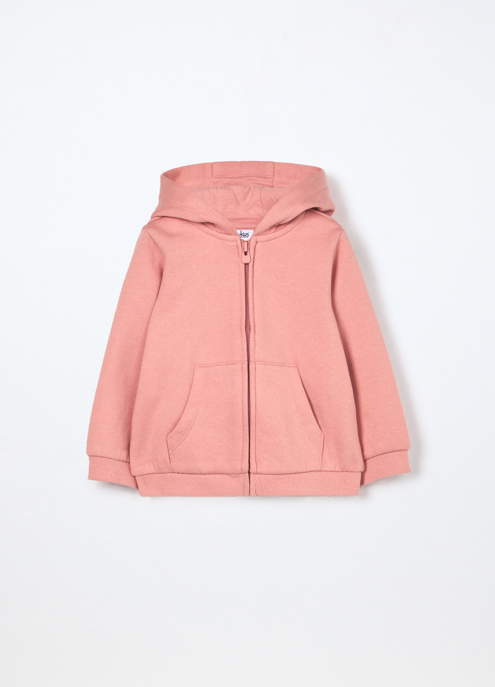 Felpa full zip in puro cotone neonata_0
